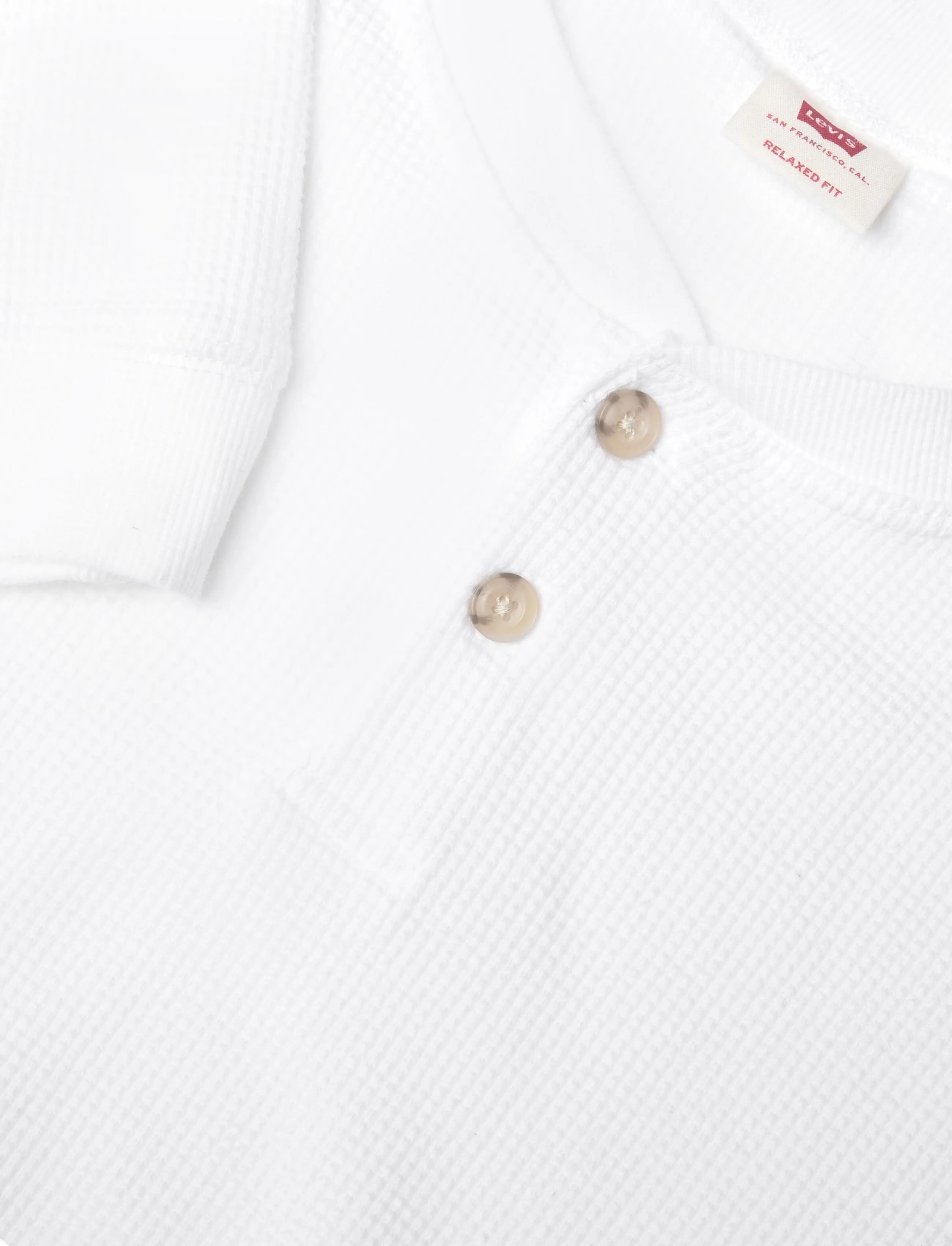 Levi's® - LS RLX BUTTON HENLEY BRIGHT WH - long-sleeved t-shirts - whites - 2