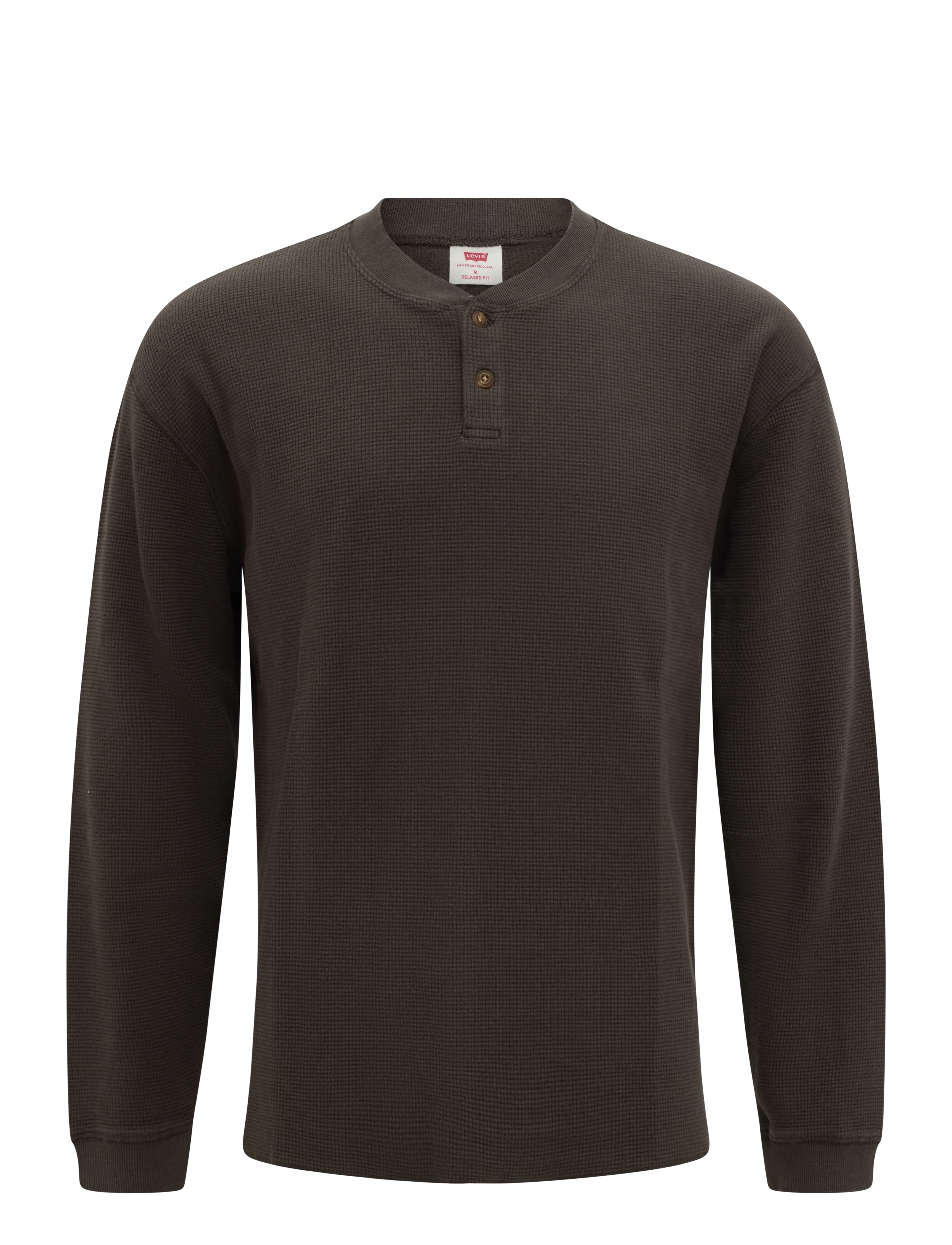 Levi's® - LS RLX BUTTON HENLEY COFFEE - pikkade varrukatega t-särgid - browns - 1
