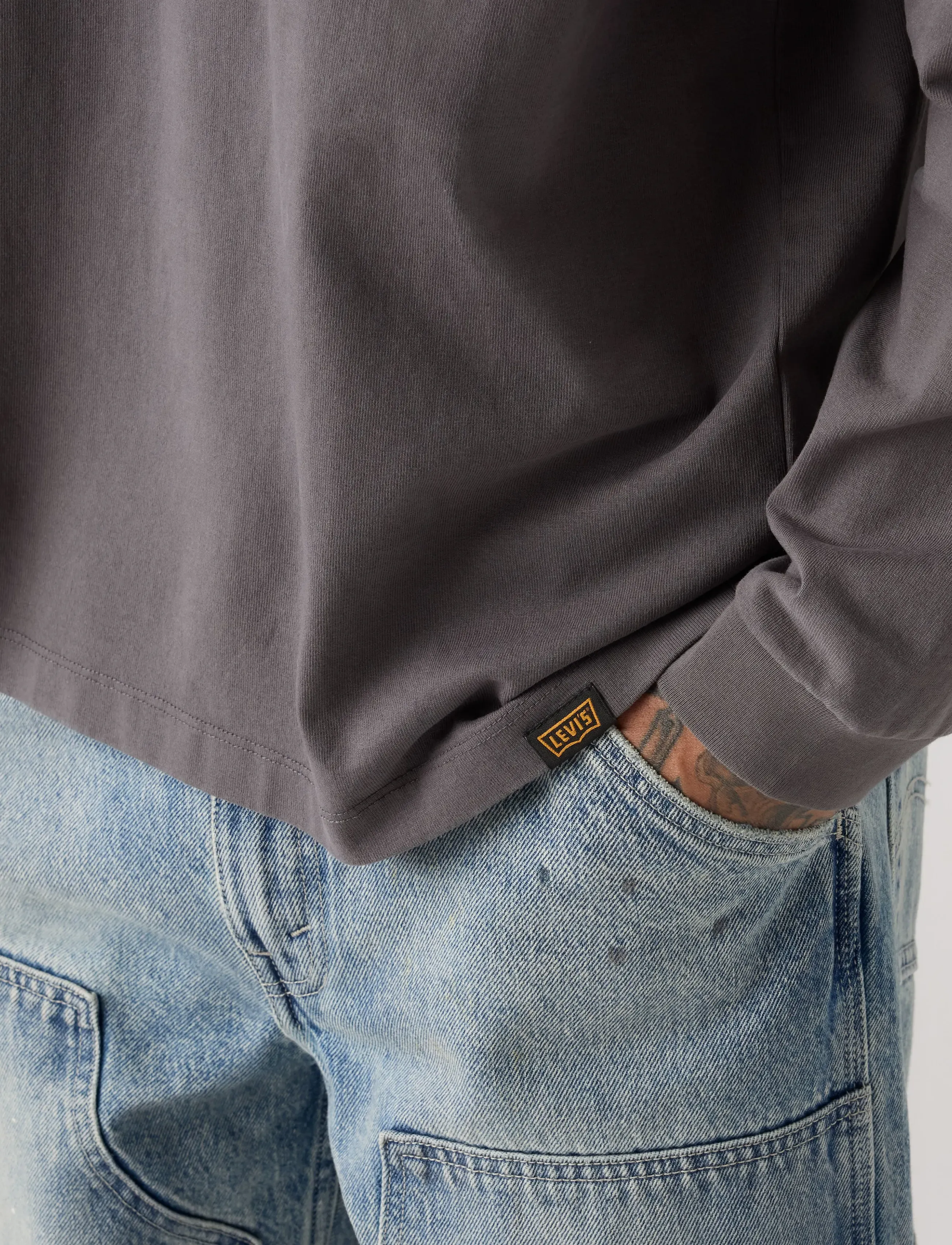 Levi's® - LS WORKWEAR TEE VOLCANIC GLASS - pikkade varrukatega t-särgid - greys - 3