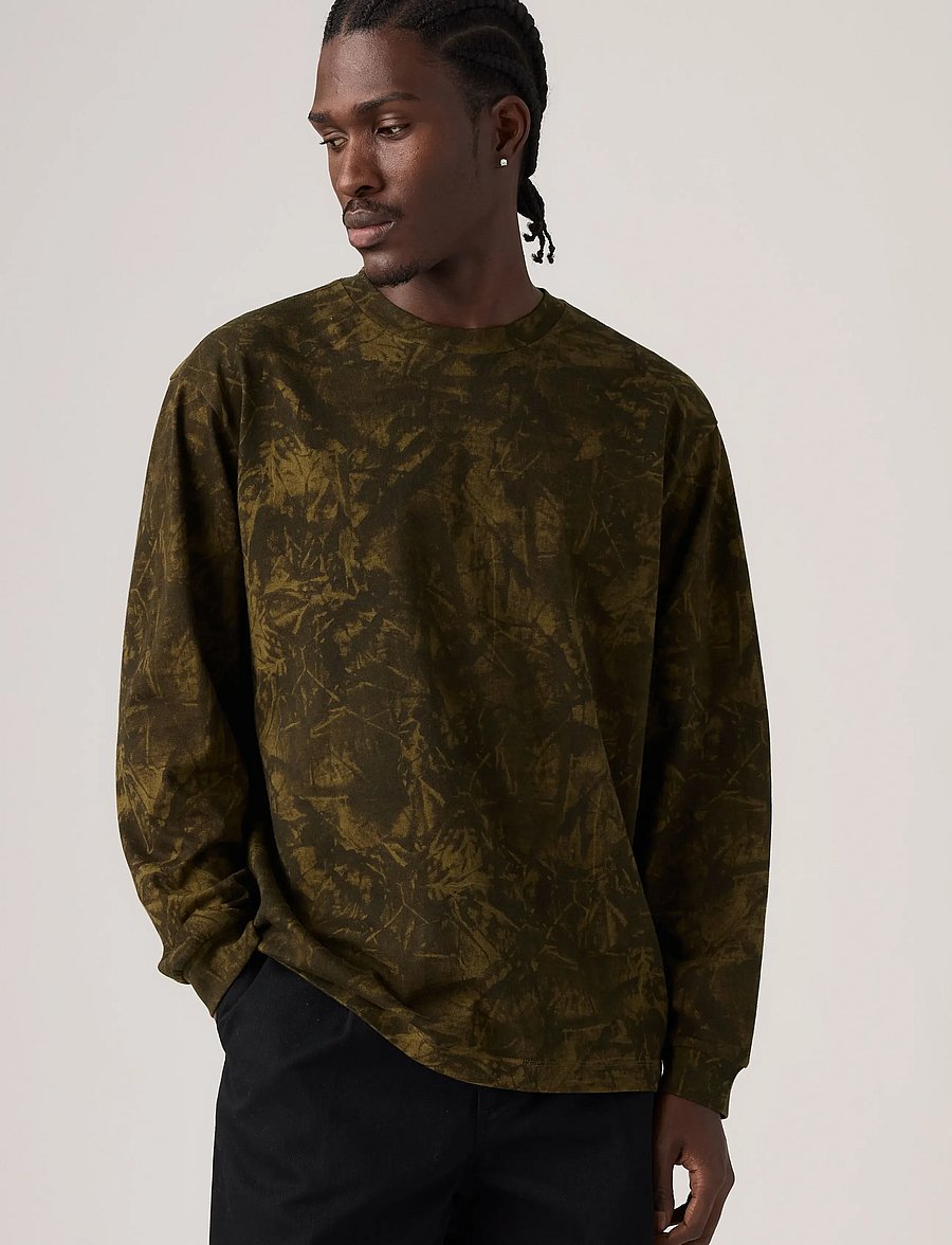Levi's® - LS WORKWEAR TEE RALEIGH CAMO D - langärmelige t-shirts - greens - 0