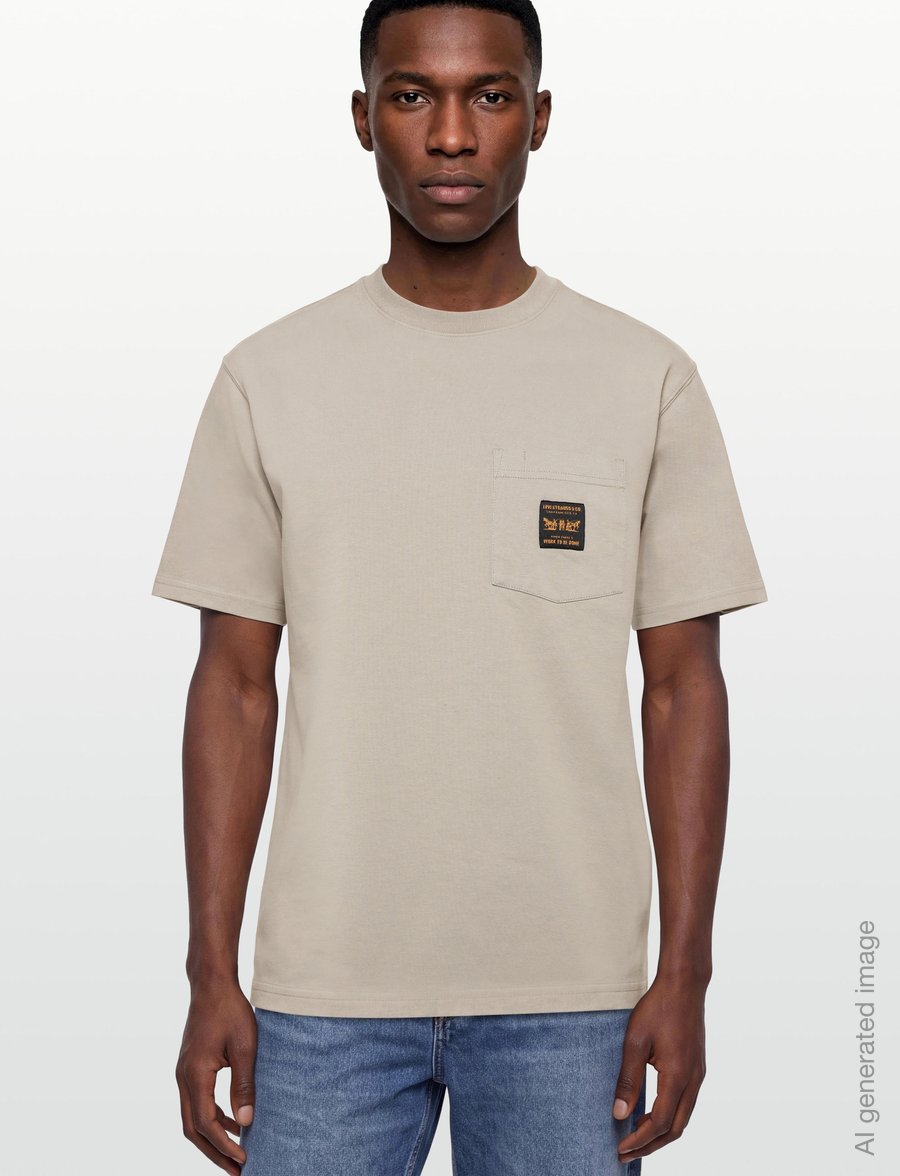 Levi's® - SS WORKWEAR PKT TEE TRENCH COA - kurzärmelige t-shirts - neutrals - 3