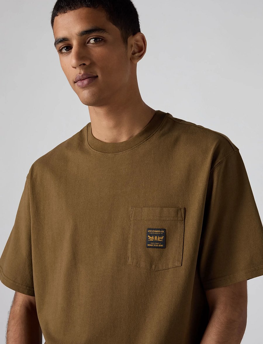 Levi's® - SS WORKWEAR PKT TEE DESERT PAL - lühikeste varrukatega t-särgid - neutrals - 3