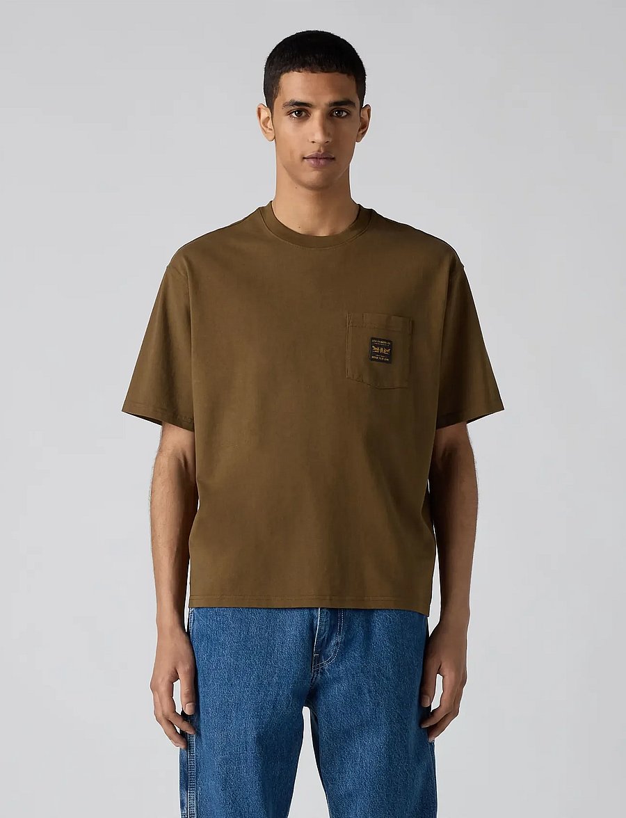 Levi's® - SS WORKWEAR PKT TEE DESERT PAL - lühikeste varrukatega t-särgid - neutrals - 4