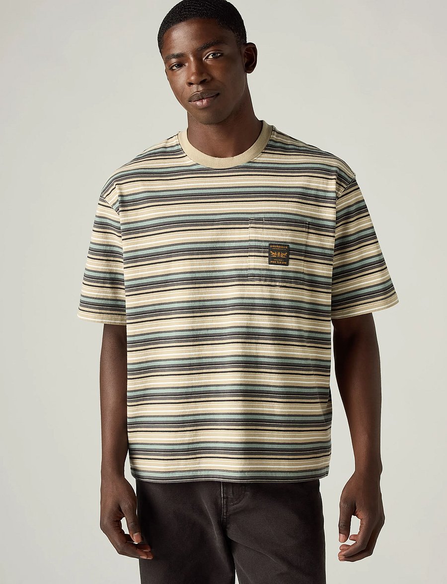 Levi's® - SS WORKWEAR PKT TEE JASON STRI - kortärmade t-shirts - multi-color - 0