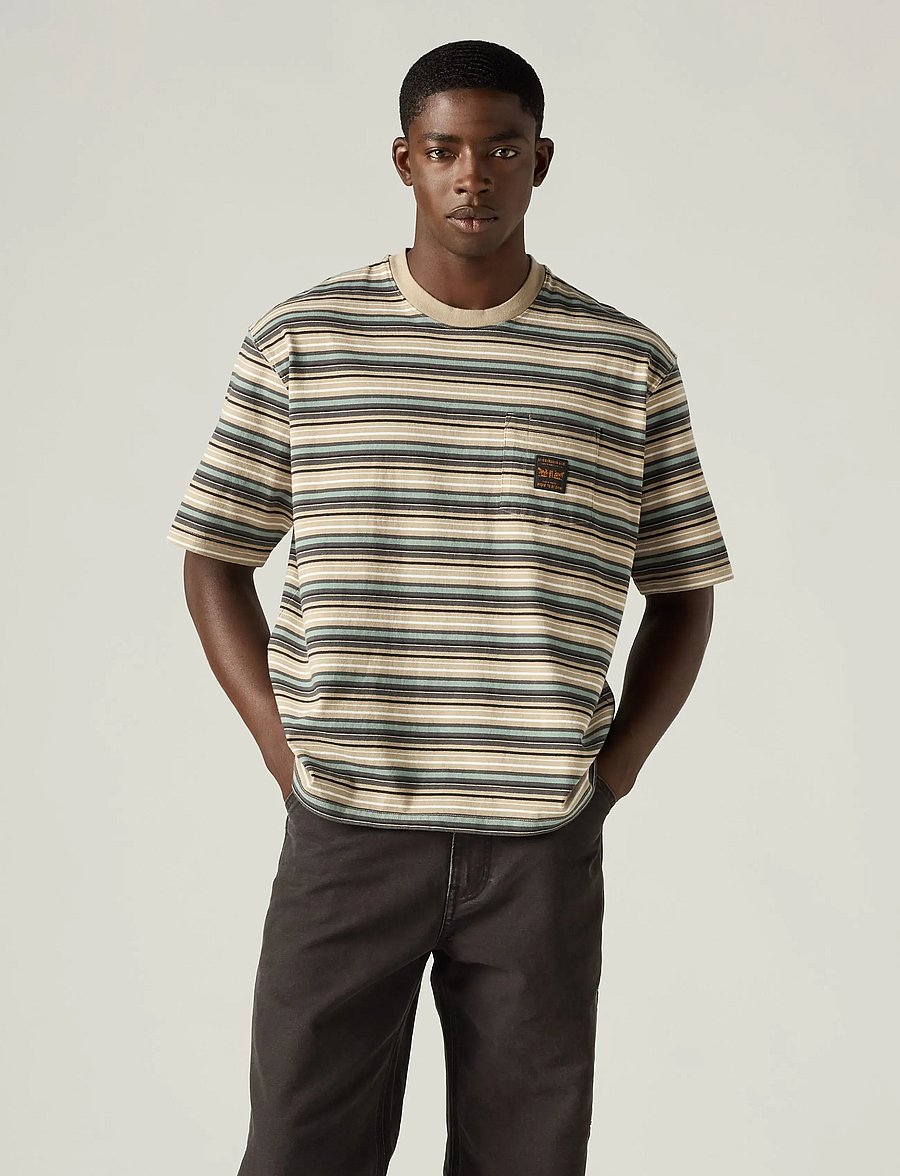 Levi's® - SS WORKWEAR PKT TEE JASON STRI - kortärmade t-shirts - multi-color - 3