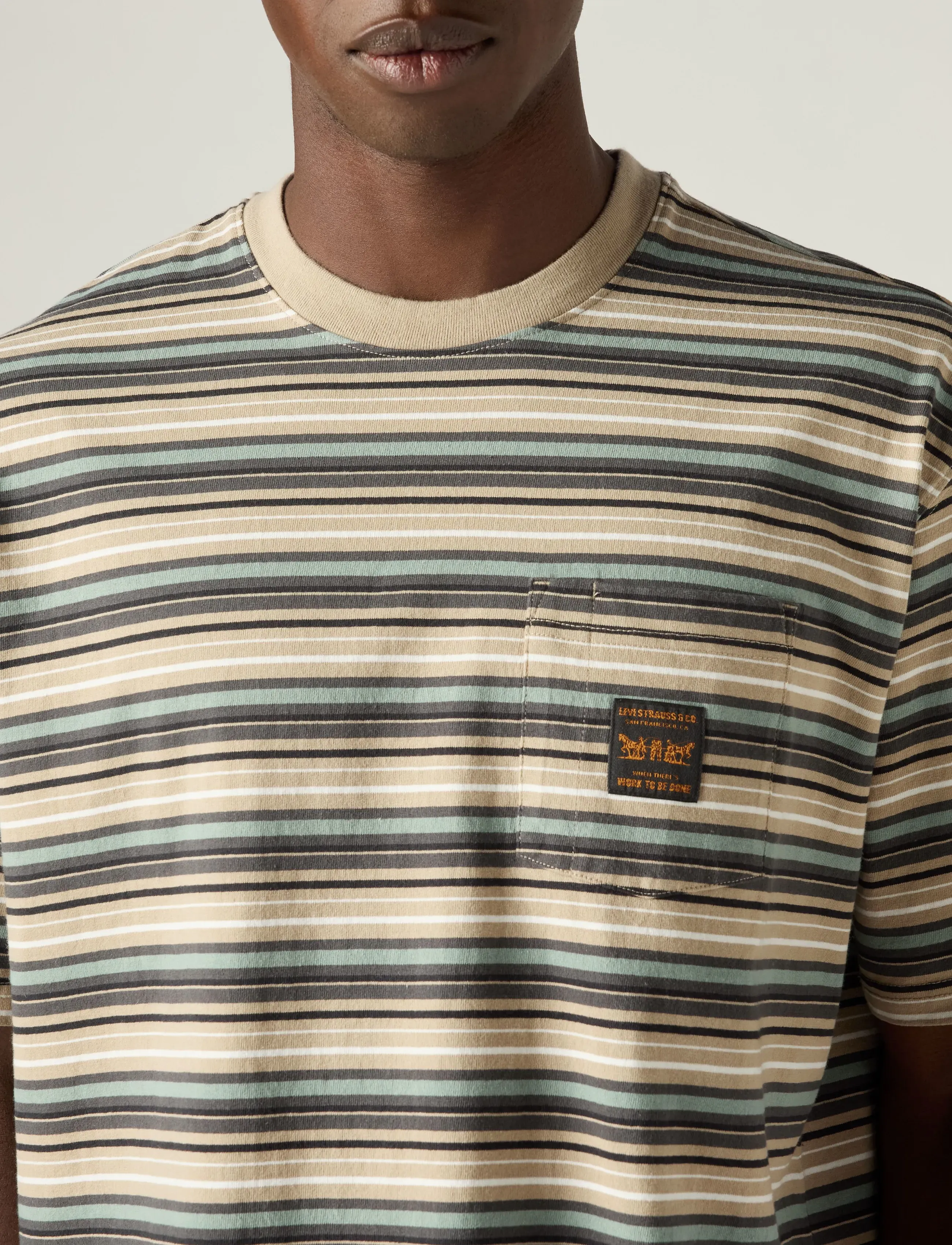 Levi's® - SS WORKWEAR PKT TEE JASON STRI - kortärmade t-shirts - multi-color - 5
