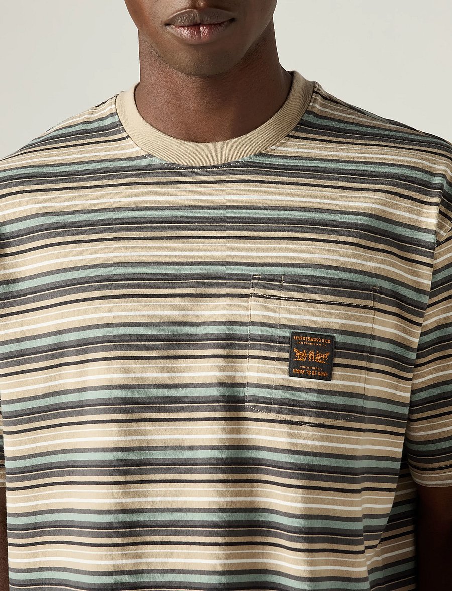Levi's® - SS WORKWEAR PKT TEE JASON STRI - kortärmade t-shirts - multi-color - 5