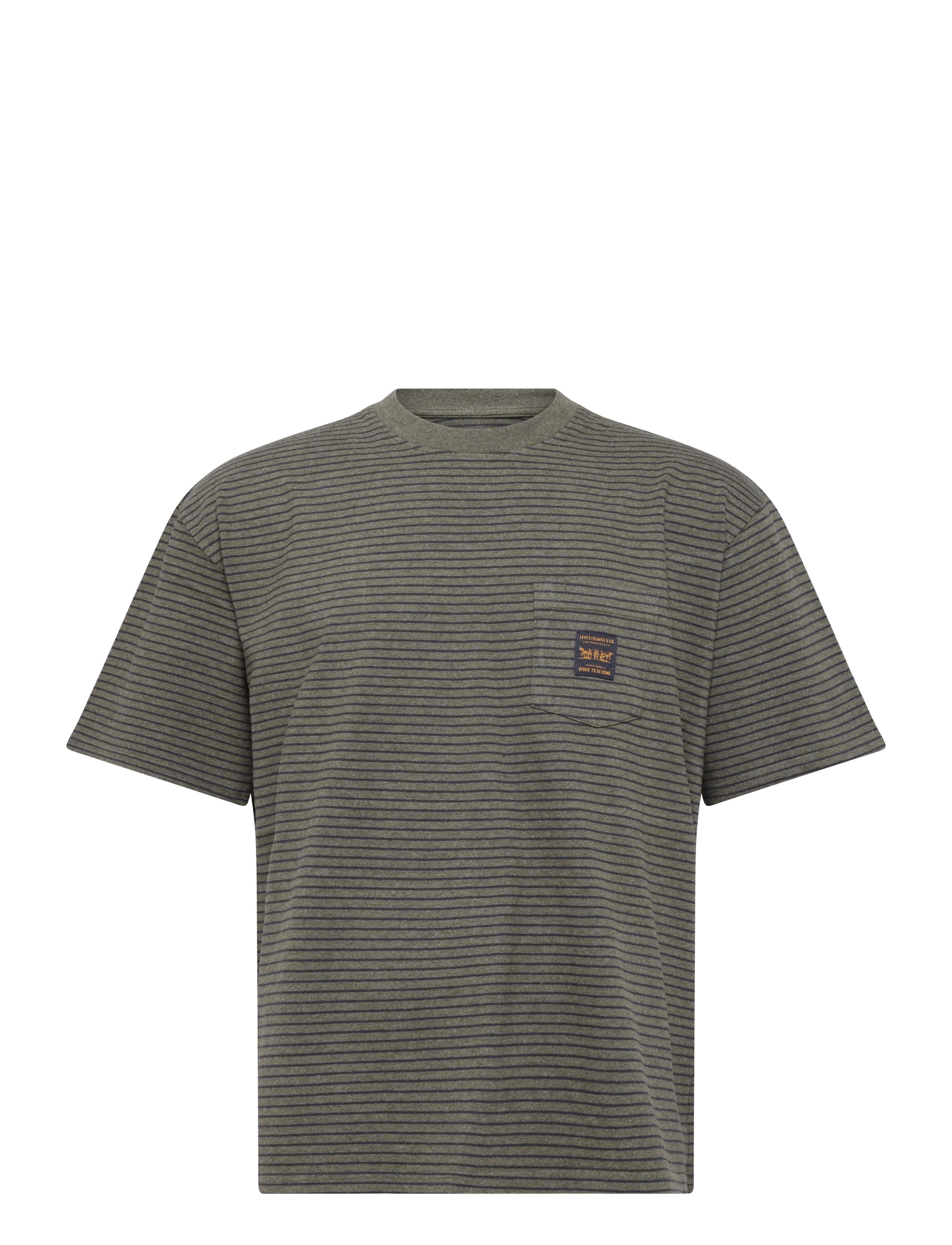 Levi's® - SS WORKWEAR PKT TEE GARRY STRI - kurzärmelige t-shirts - greens - 1