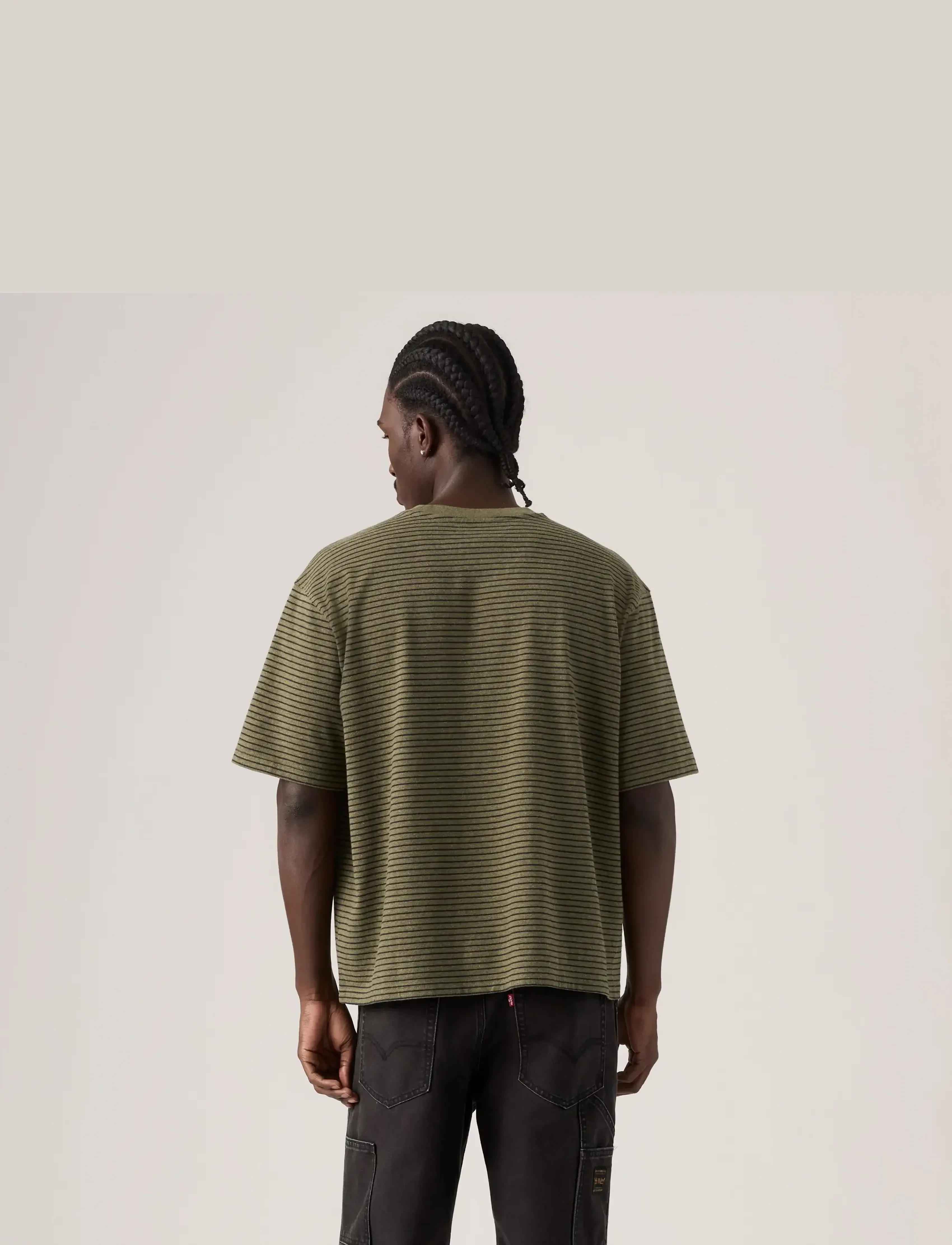 Levi's® - SS WORKWEAR PKT TEE GARRY STRI - kurzärmelige t-shirts - greens - 4
