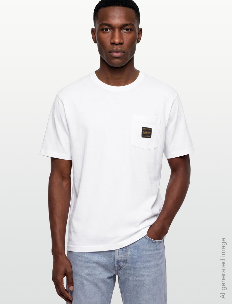 Levi's® - SS WORKWEAR PKT TEE BRIGHT WHI - kurzärmelige t-shirts - whites - 3