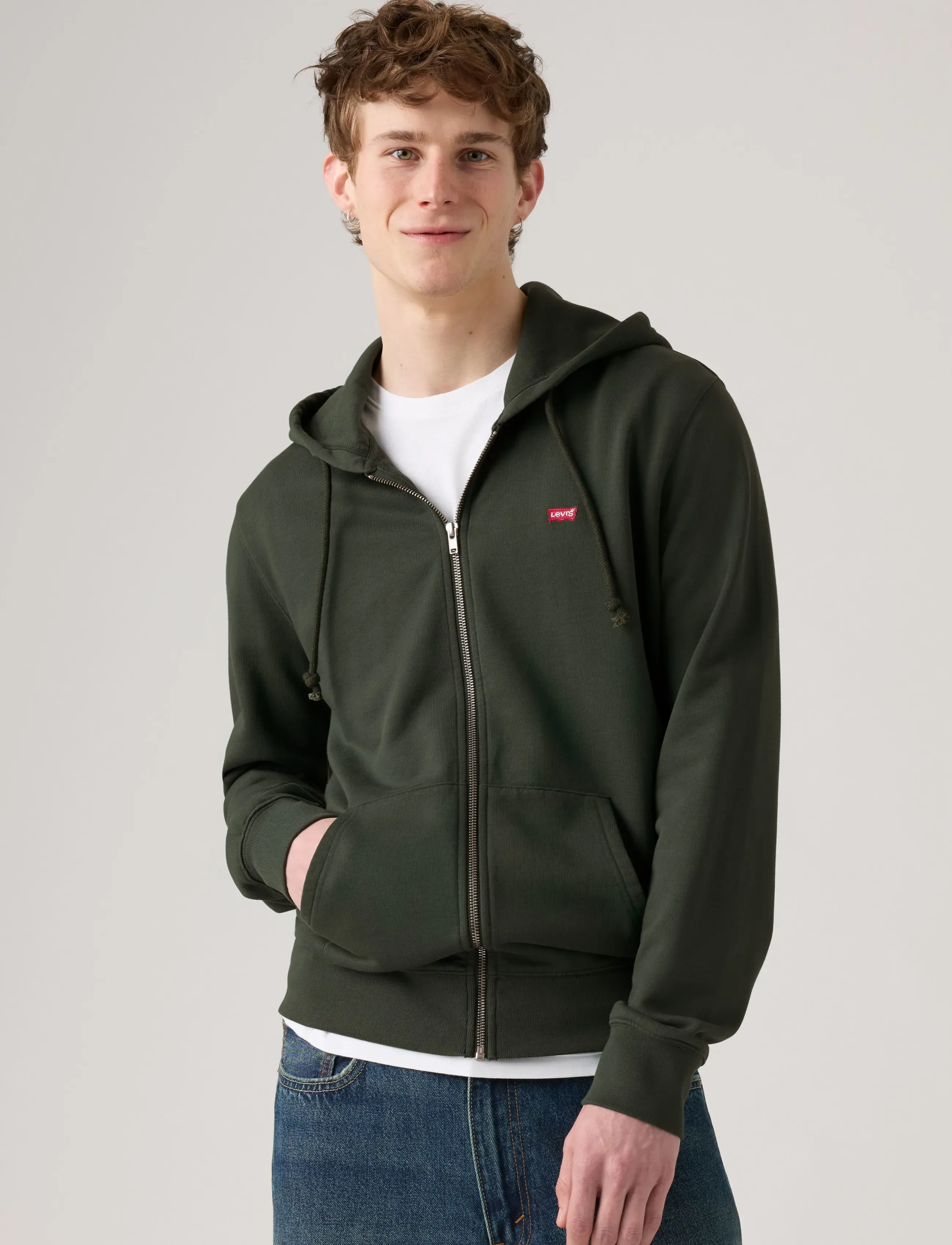 Levi's® LSE_THE ORIGINAL HM ZIP UP DEE - Sweatshirts & Hoodies - GREENS / khaki/green