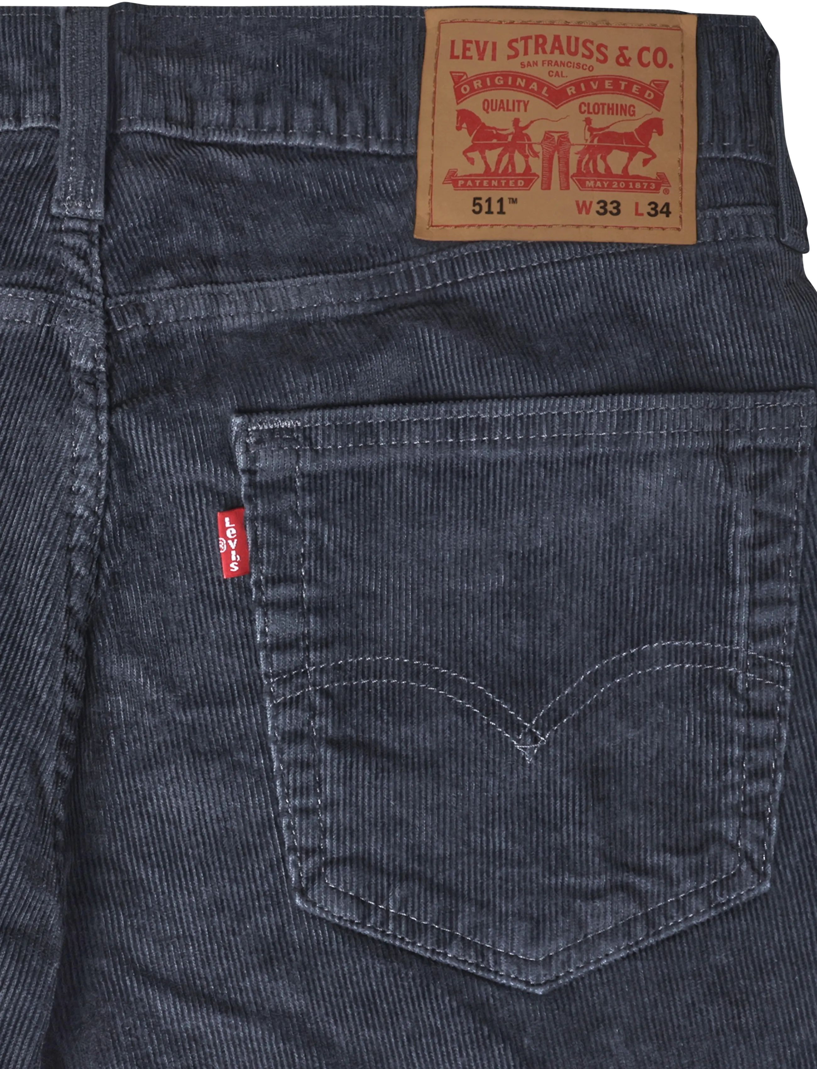Levi's® - 511 SLIM EBONY S 14W CORD - freizeithosen - blacks - 4