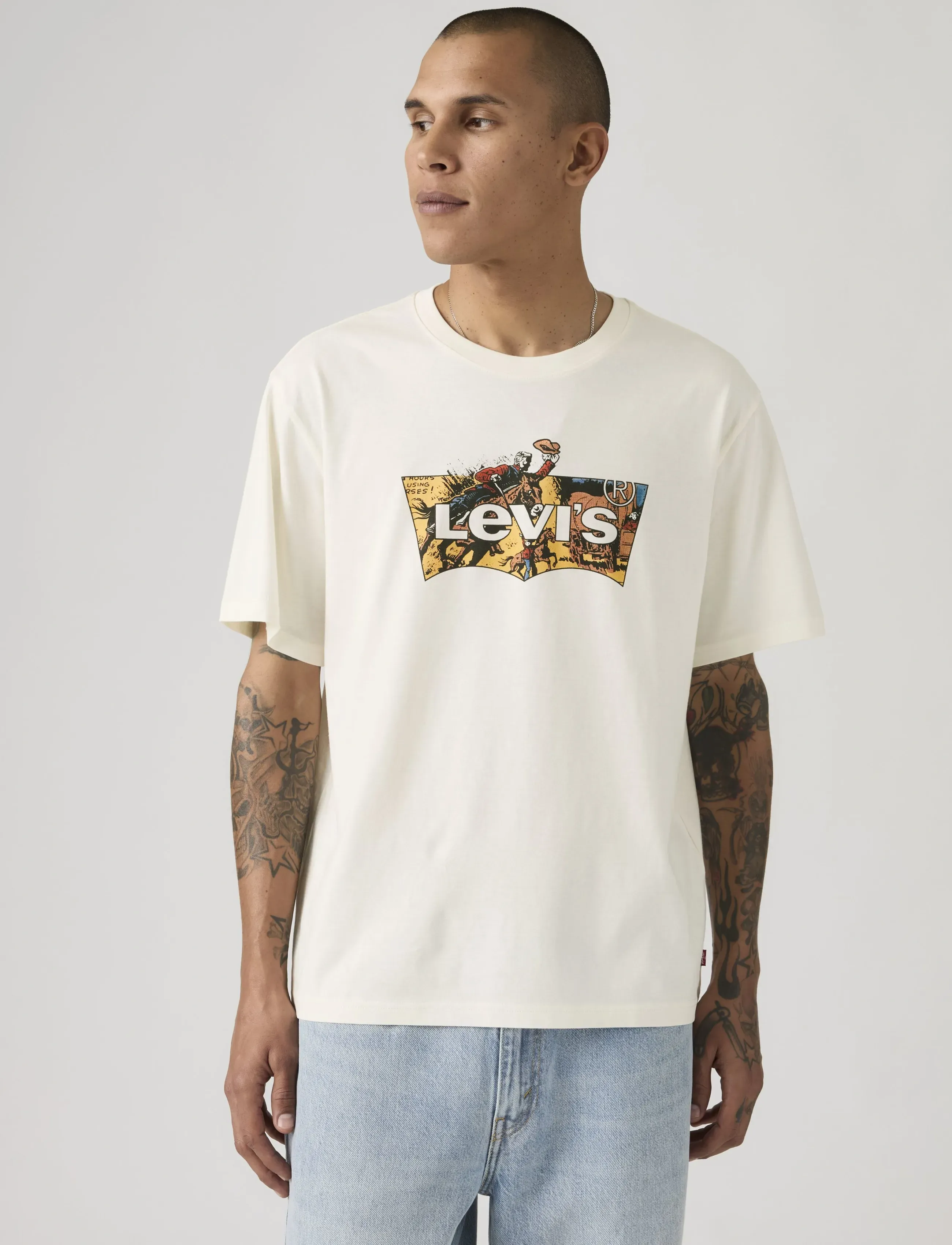 Levi's® SS RELAXED FIT TEE COWBOY BW F - Vårgarderoben - TANS / cream