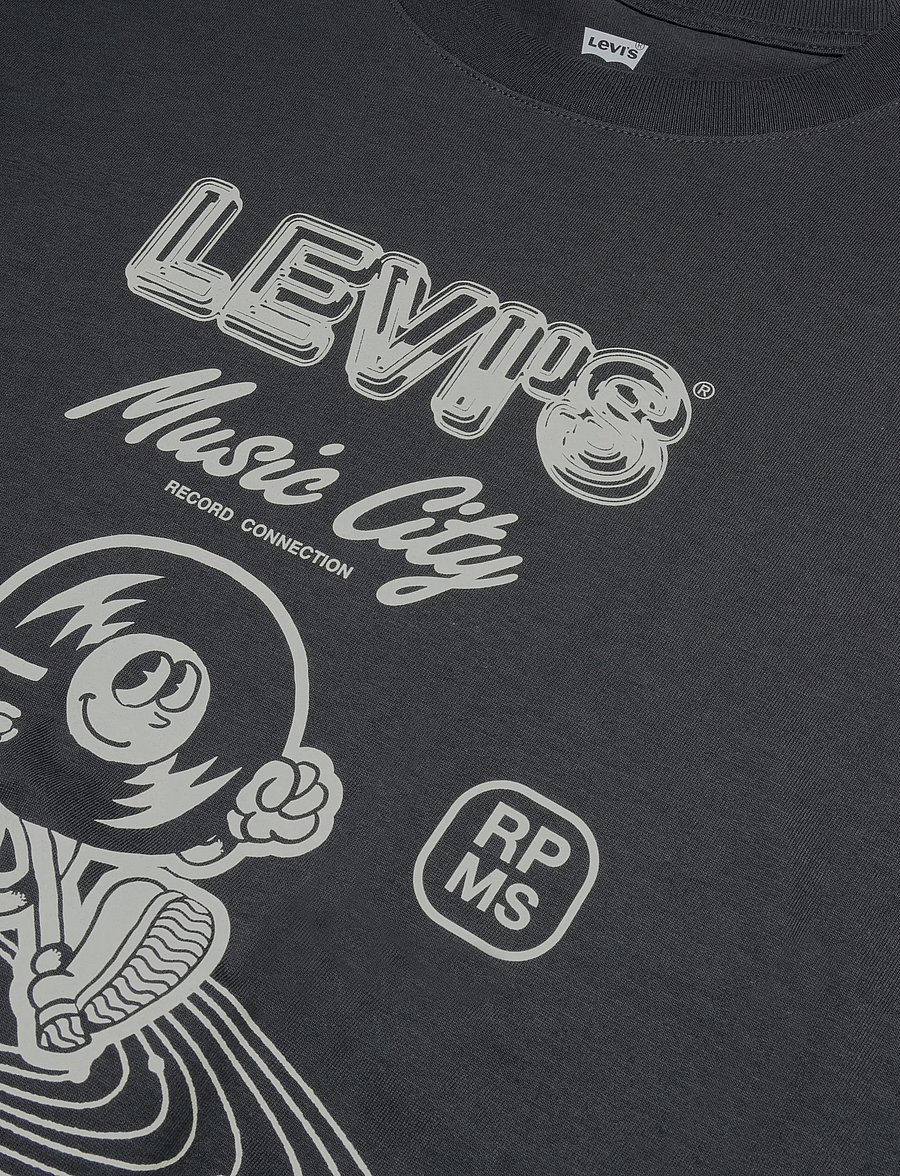 Levi's® - SS RELAXED FIT TEE MUSIC CITY - kortærmede t-shirts - blacks - 2