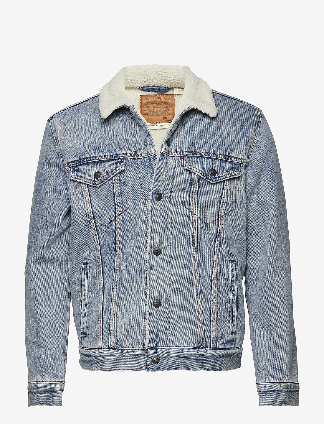 Mens levi lined denim jacket hot sale