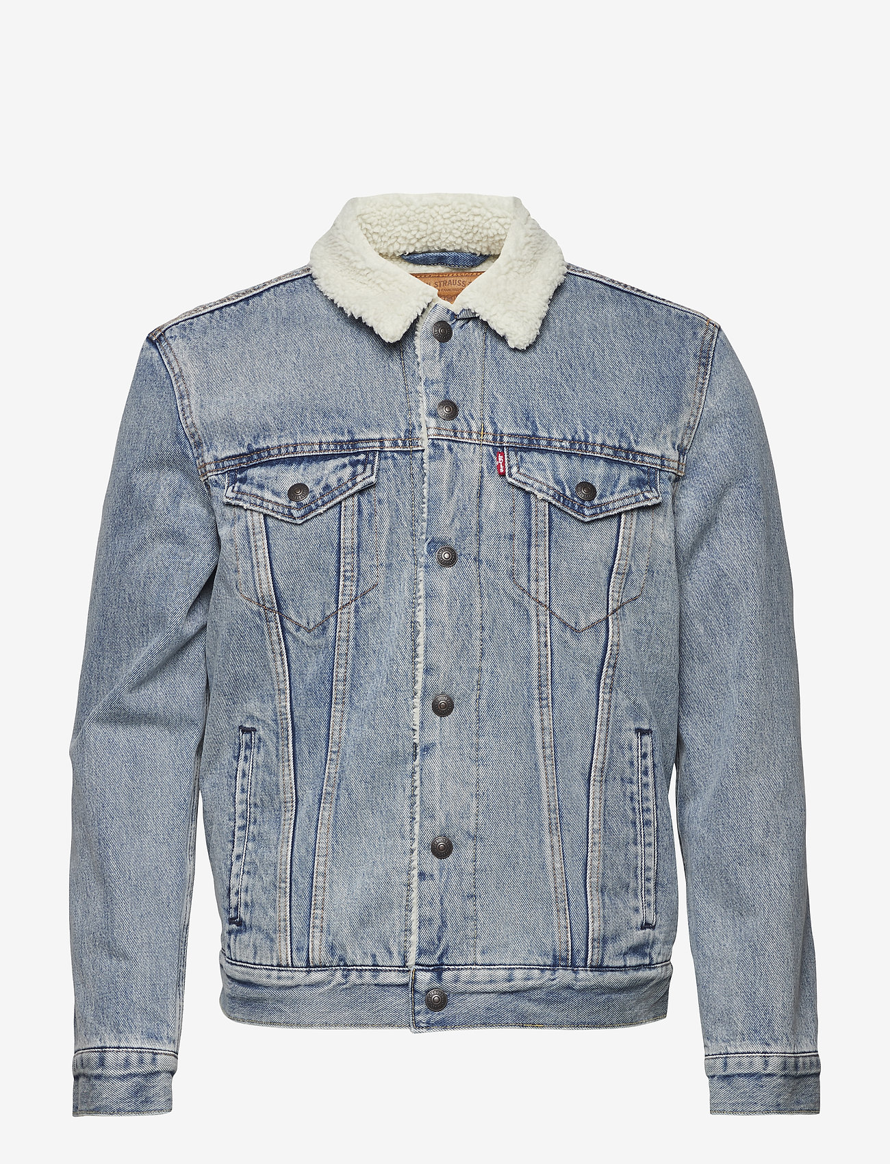 Levi's® - TYPE 3 SHERPA TRUCKER STONEBRI - denim jackets - med indigo - worn in - 1