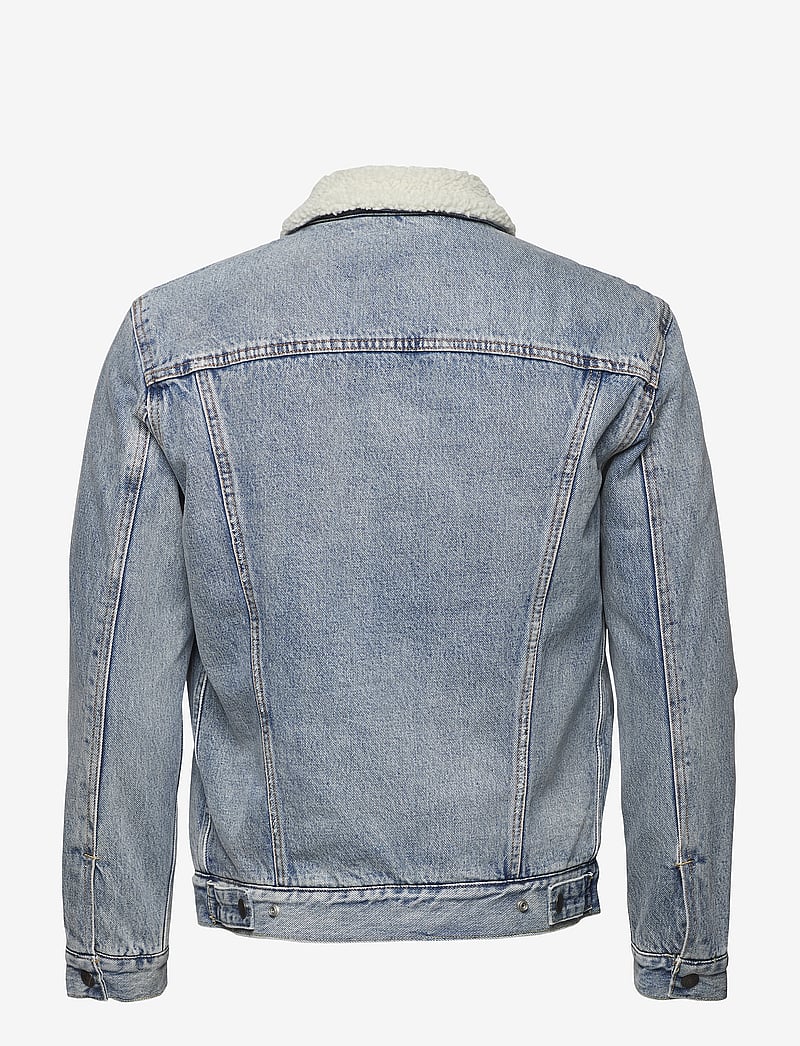 Levi's® - TYPE 3 SHERPA TRUCKER STONEBRI - gefütterte denimjacken - med indigo - worn in - 3