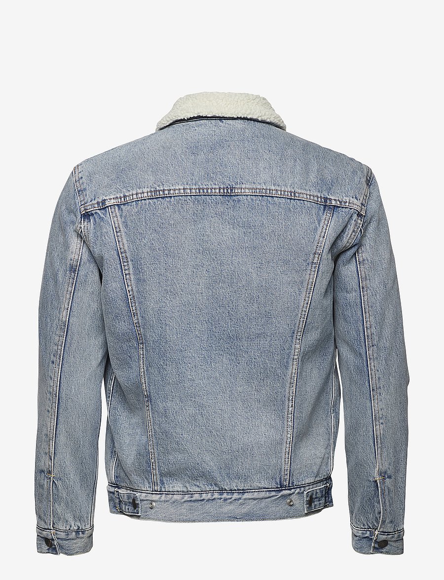 Levi's® - TYPE 3 SHERPA TRUCKER STONEBRI - džinsa jakas ar oderējumu - med indigo - worn in - 3