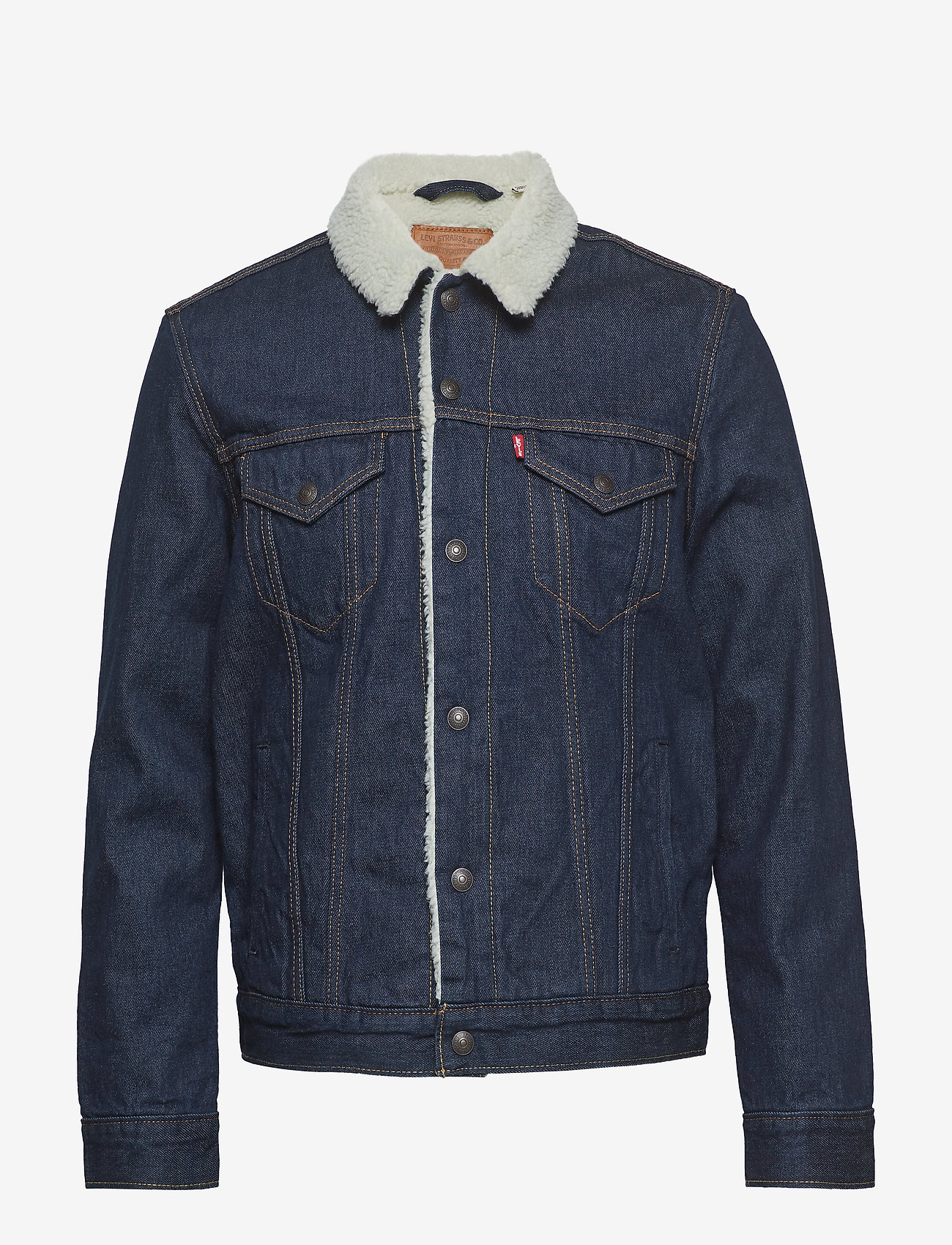 LEVI´S Men - TYPE 3 SHERPA TRUCKER ROCKRIDG - spring jackets - med indigo - worn in - 0