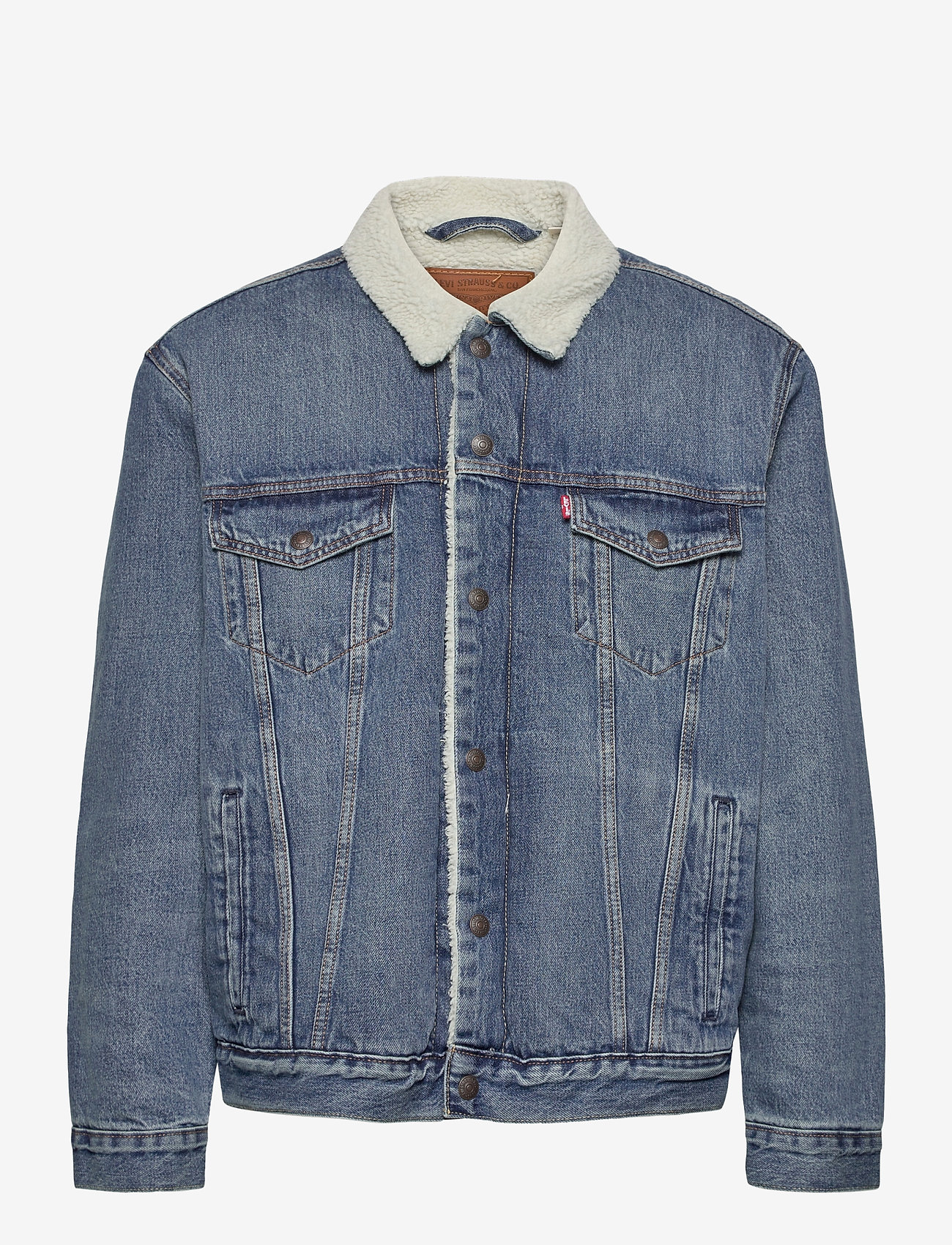 LEVI´S Men - TYPE 3 SHERPA TRUCKER FABLE SH - spring jackets - med indigo - worn in - 0