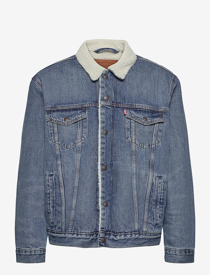 Levi's® - TYPE 3 SHERPA TRUCKER FABLE SH - lined denim jackets - med indigo - worn in - 1