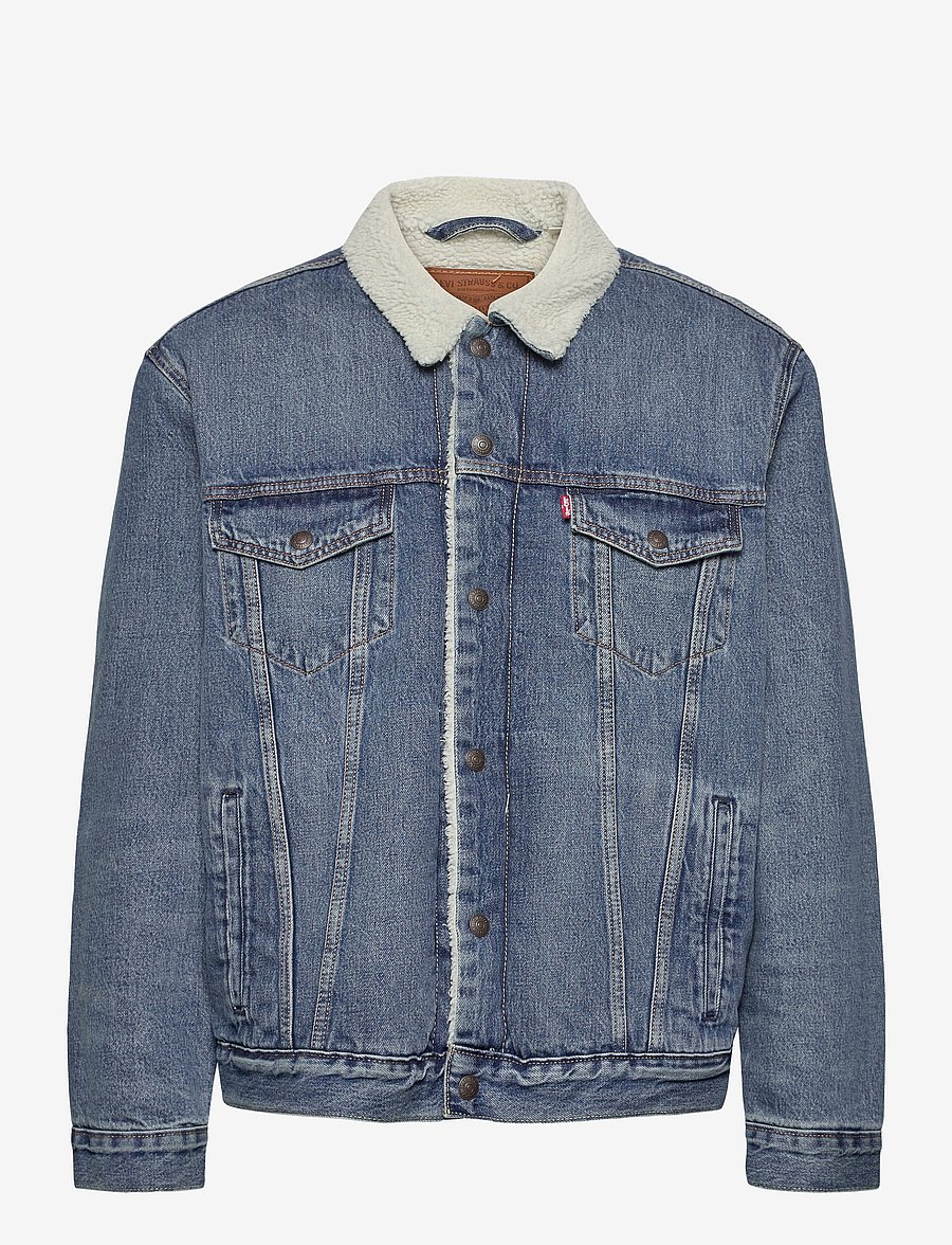 Levi's® - TYPE 3 SHERPA TRUCKER FABLE SH - vårjackor - med indigo - worn in - 1