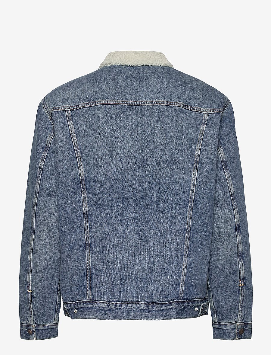 Levi's® - TYPE 3 SHERPA TRUCKER FABLE SH - vårjackor - med indigo - worn in - 2