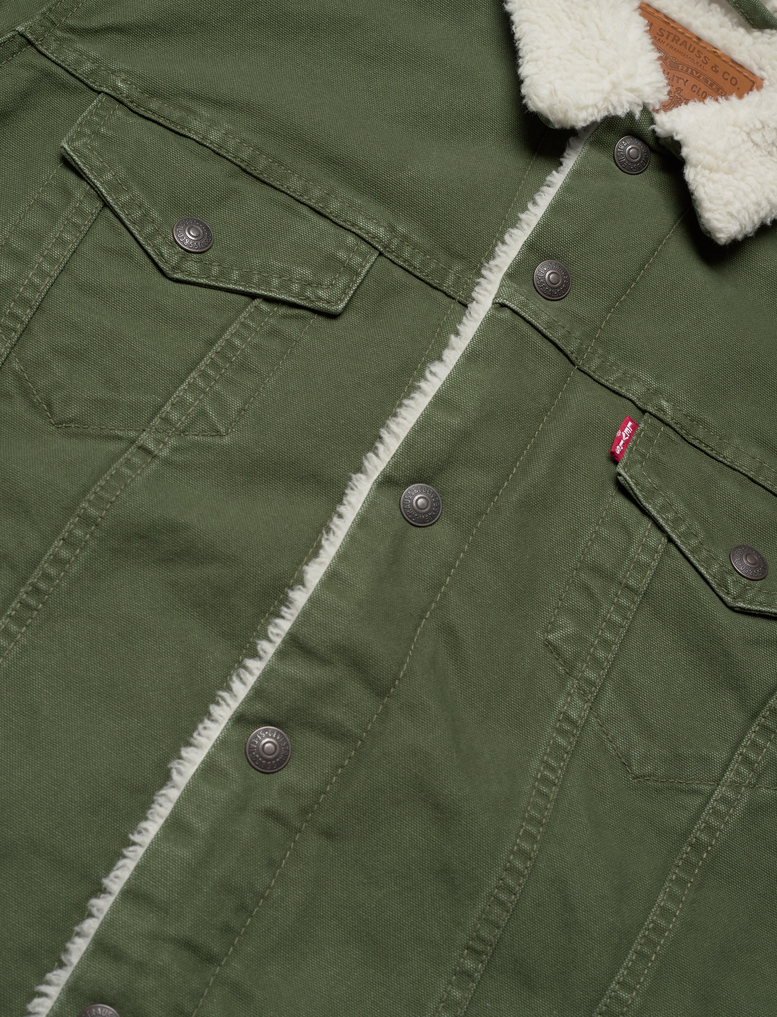 LEVI´S Men - TYPE 3 SHERPA TRUCKER JUST ARO - greens - 2