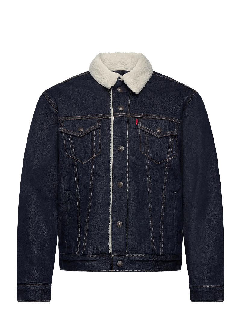 Levi's® - TYPE 3 SHERPA TRUCKER GIVE IT - fodrade jeansjackor - dark indigo - flat finish - 1