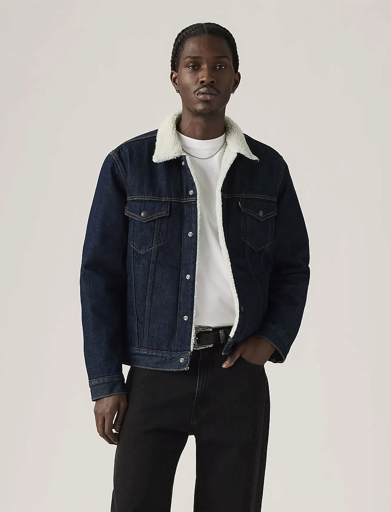 Levi's® - TYPE 3 SHERPA TRUCKER GIVE IT - fodrade jeansjackor - dark indigo - flat finish - 0