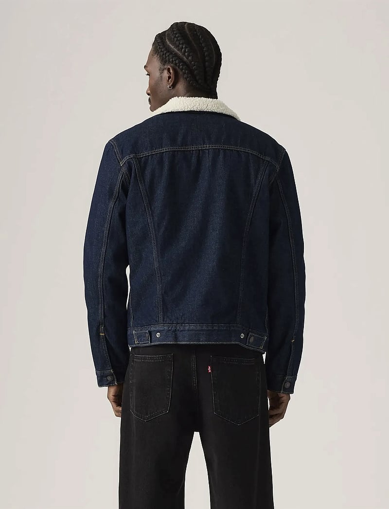 Levi's® - TYPE 3 SHERPA TRUCKER GIVE IT - fodrade jeansjackor - dark indigo - flat finish - 3