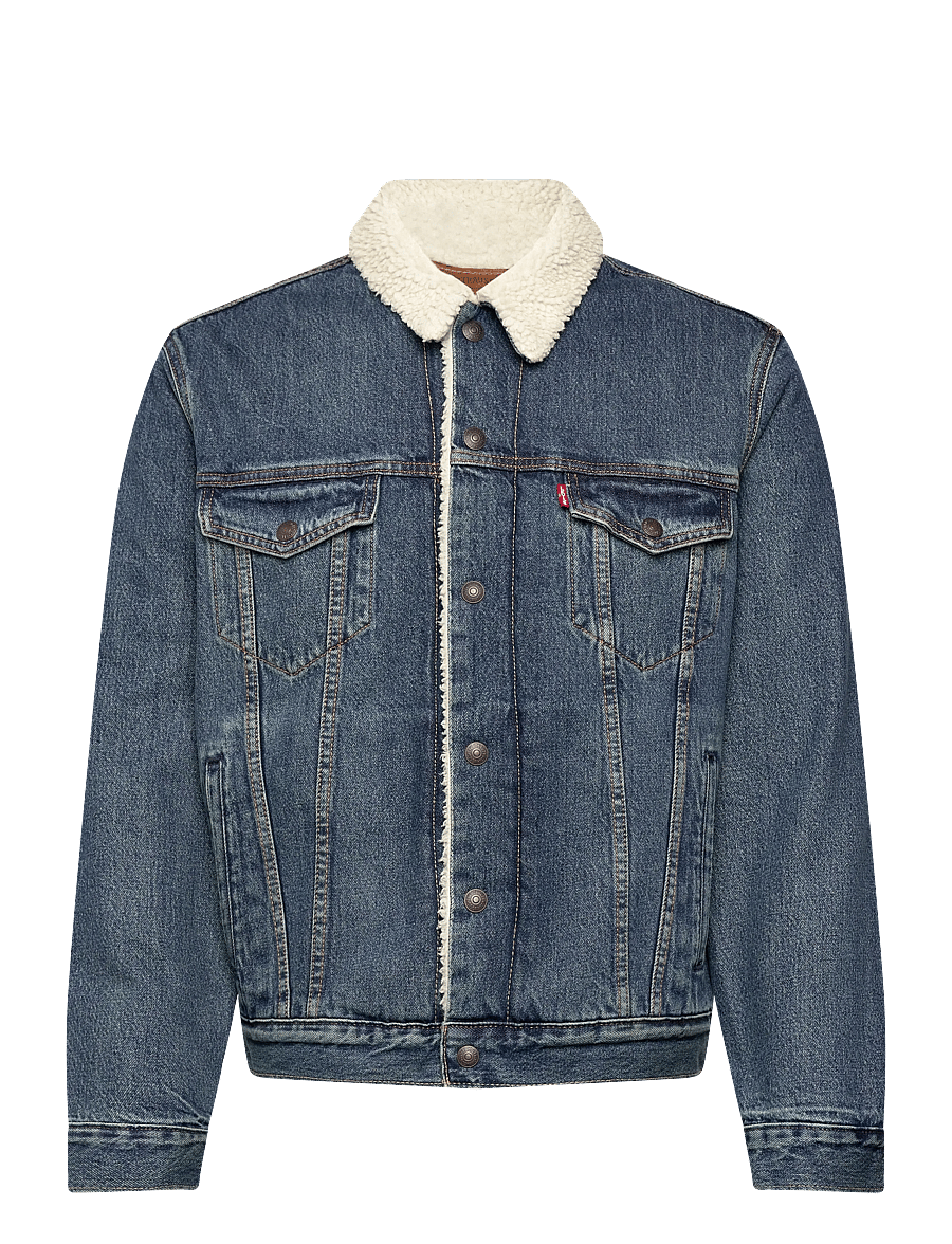 Levi's® - TYPE 3 SHERPA TRUCKER IN THE M - vestes en jean doublées - med indigo - worn in - 1