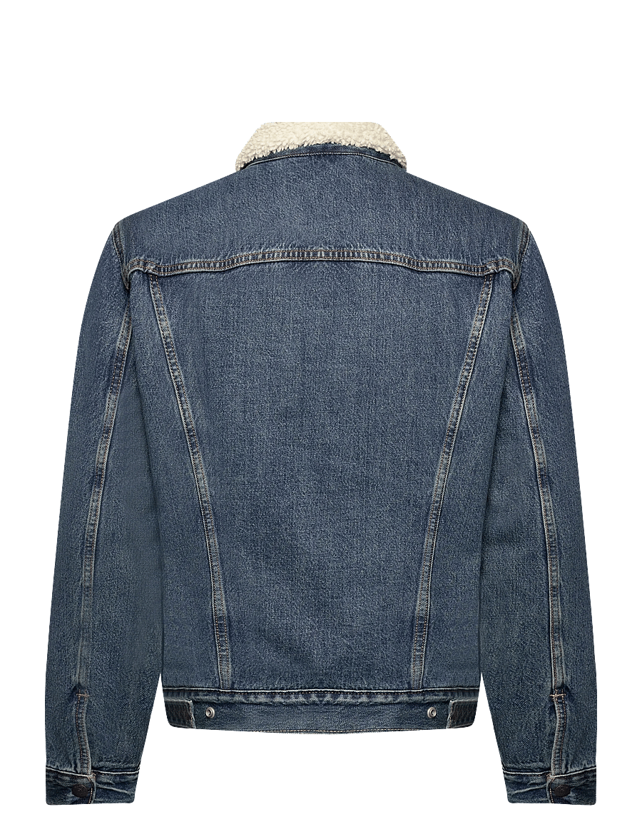 Levi's® - TYPE 3 SHERPA TRUCKER IN THE M - vestes en jean doublées - med indigo - worn in - 2