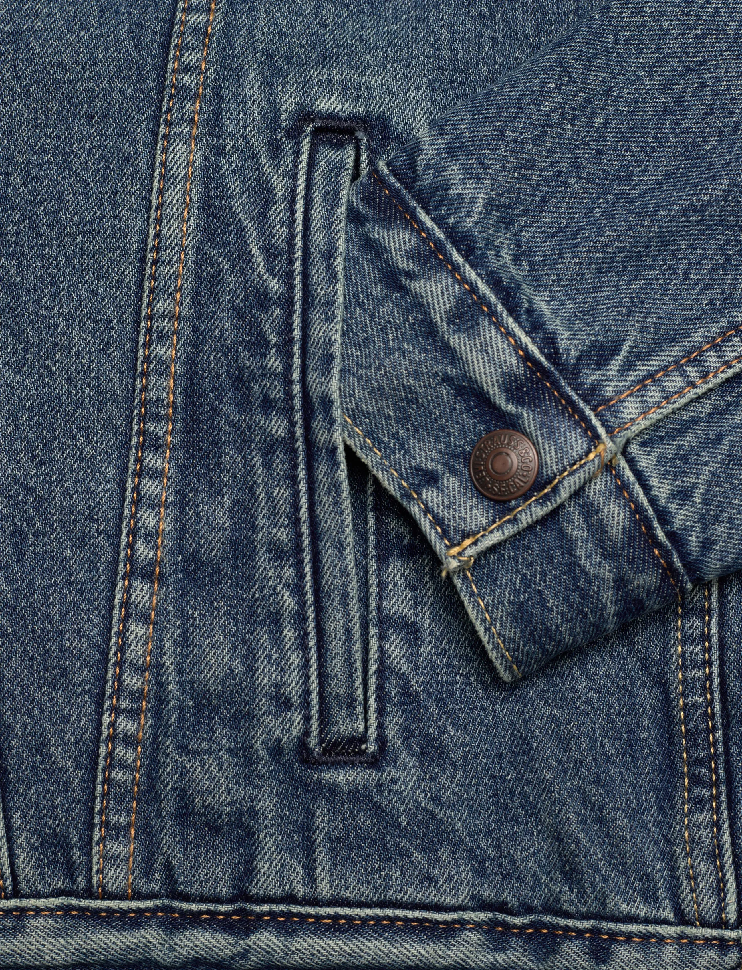 Levi's® - TYPE 3 SHERPA TRUCKER IN THE M - voodriga teksajakid - med indigo - worn in - 4