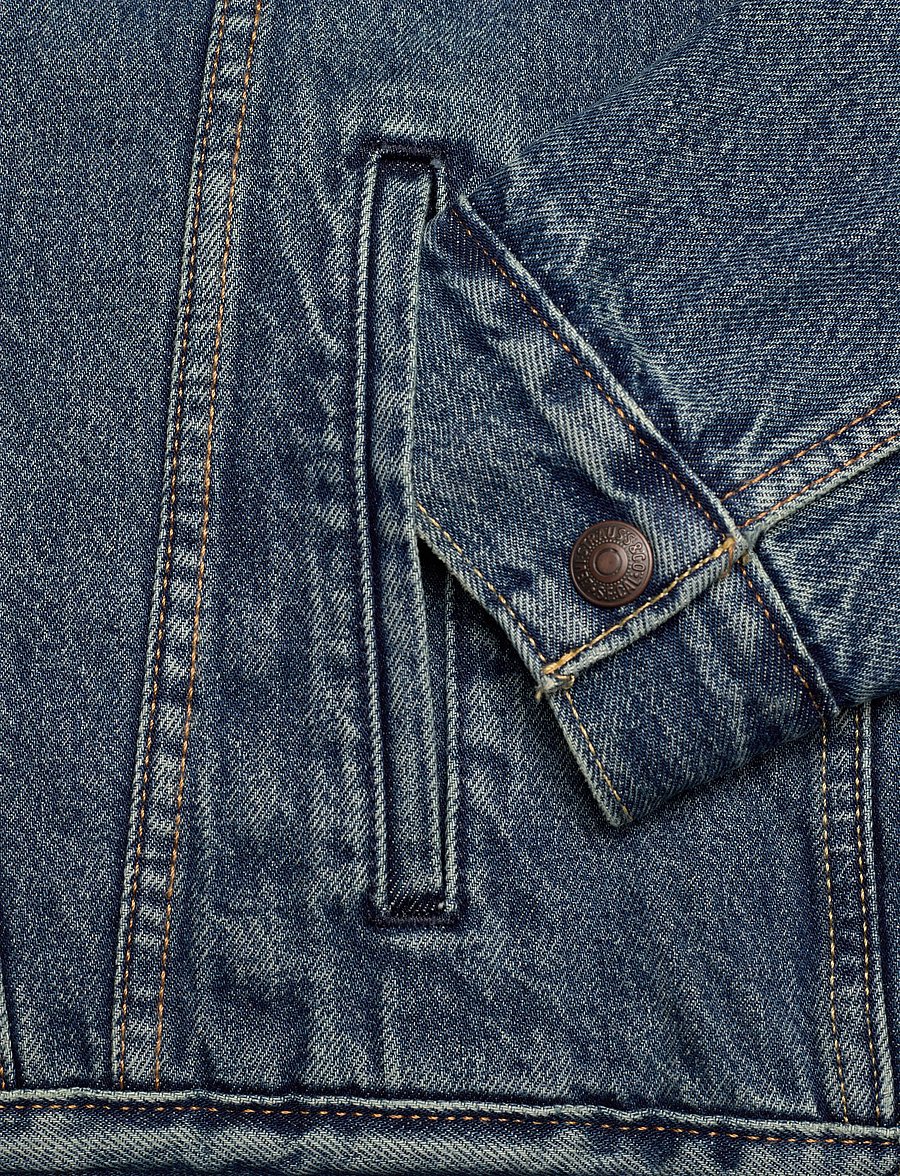 Levi's® - TYPE 3 SHERPA TRUCKER IN THE M - vestes en jean doublées - med indigo - worn in - 4