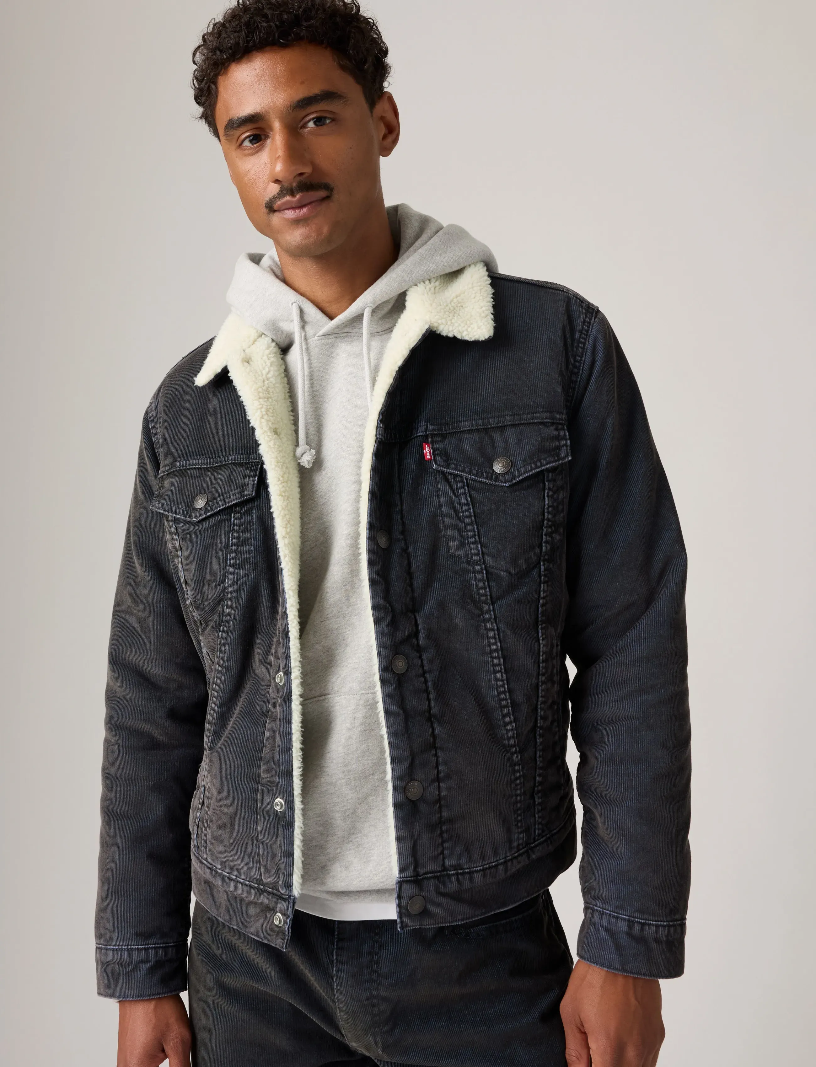 Levi's® TYPE 3 SHERPA TRUCKER WORNIN C - Teksatagid - MULTI-COLOR / grey