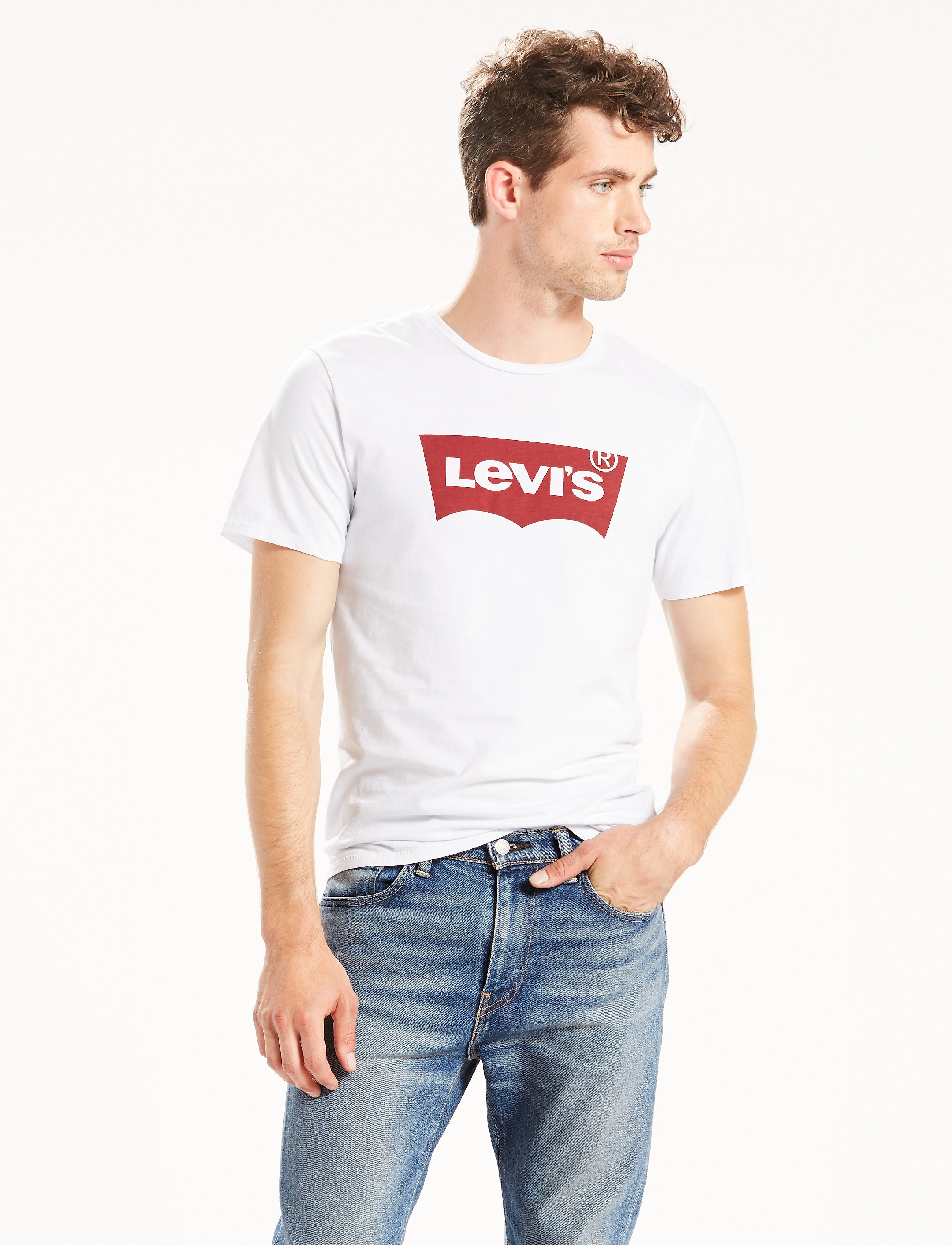 Levi's Graphic Setin Neck Hm Graphic, XS, White, T-Shirts > Kortærmede, Herre