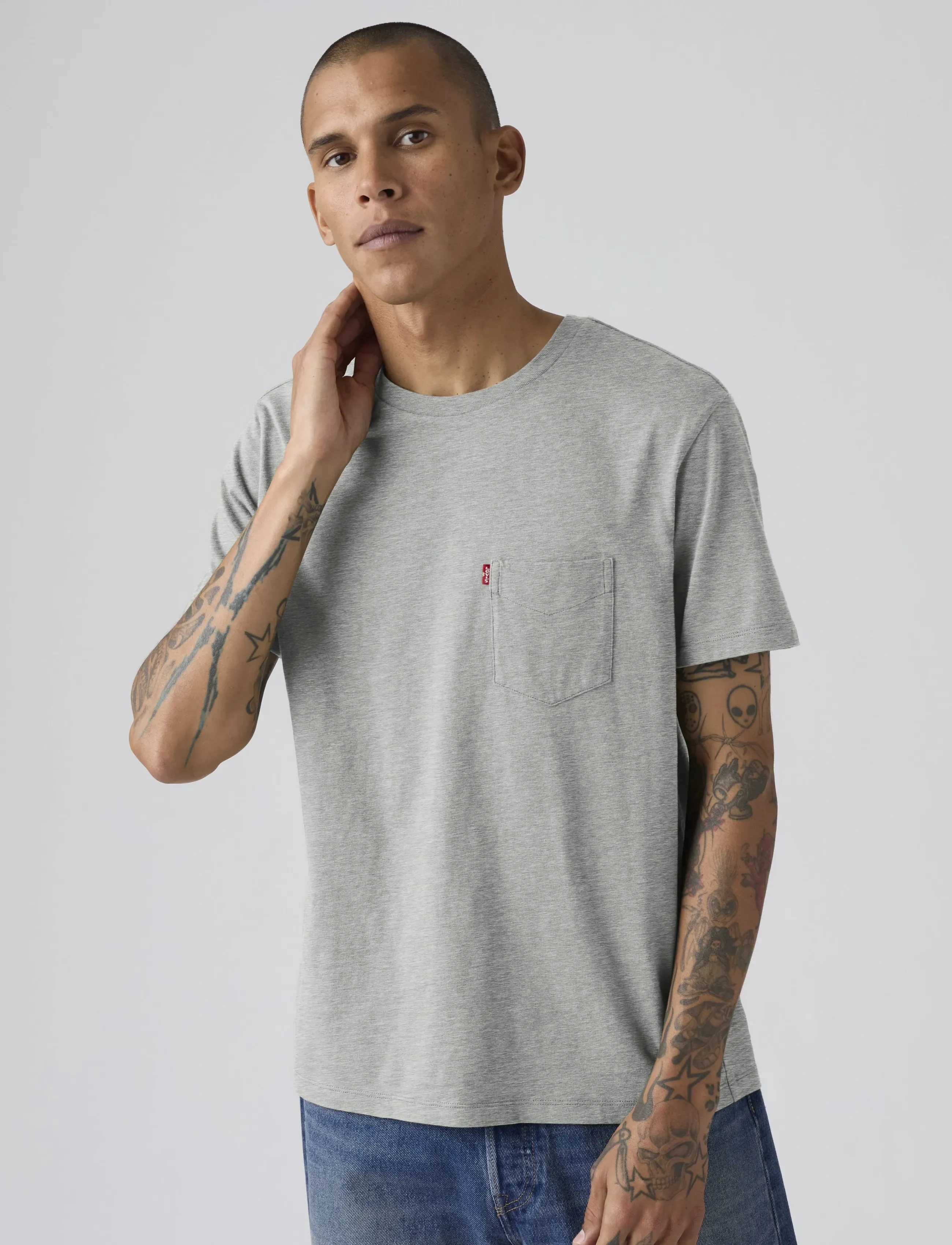 Levi's® SS CLASSIC POCKET TEE MID TONE - Deals - GREYS / grey