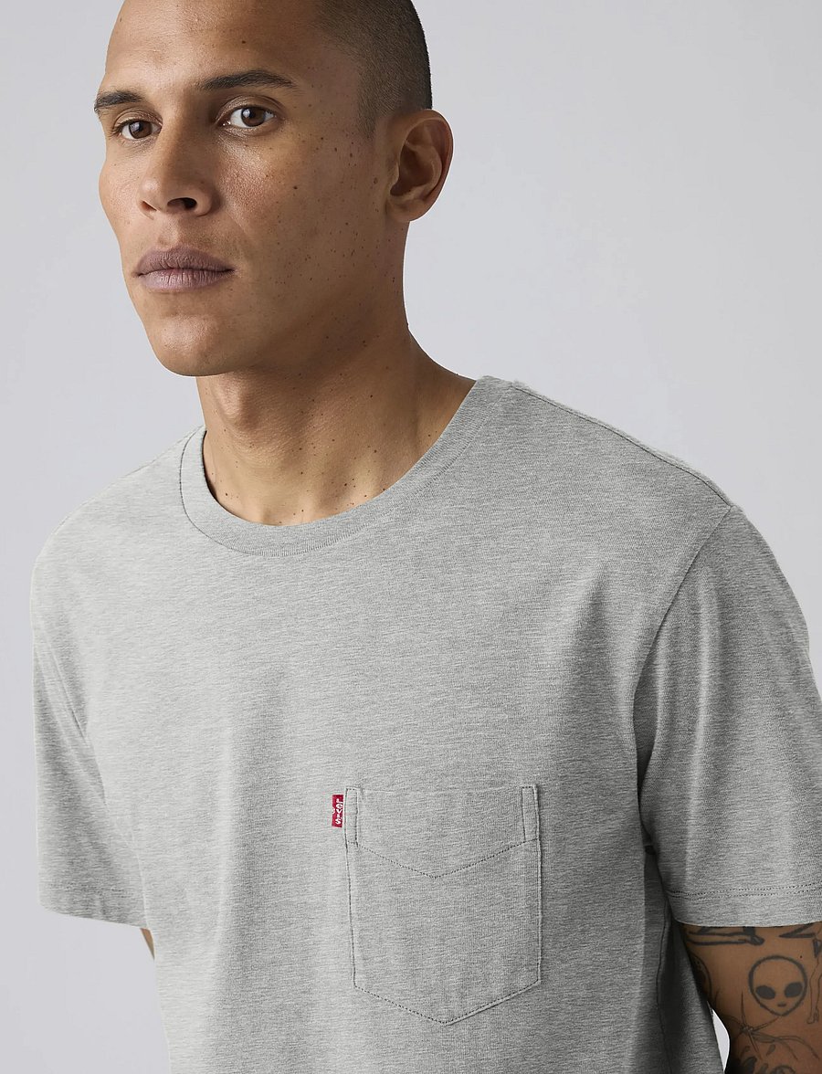 Levi's® - SS CLASSIC POCKET TEE MID TONE - kortärmade t-shirts - greys - 4