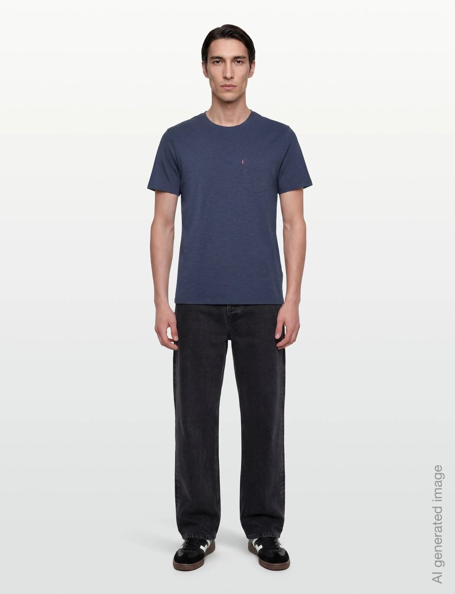 Levi's® - SS CLASSIC POCKET TEE DRESS BL - lühikeste varrukatega t-särgid - blues - 0