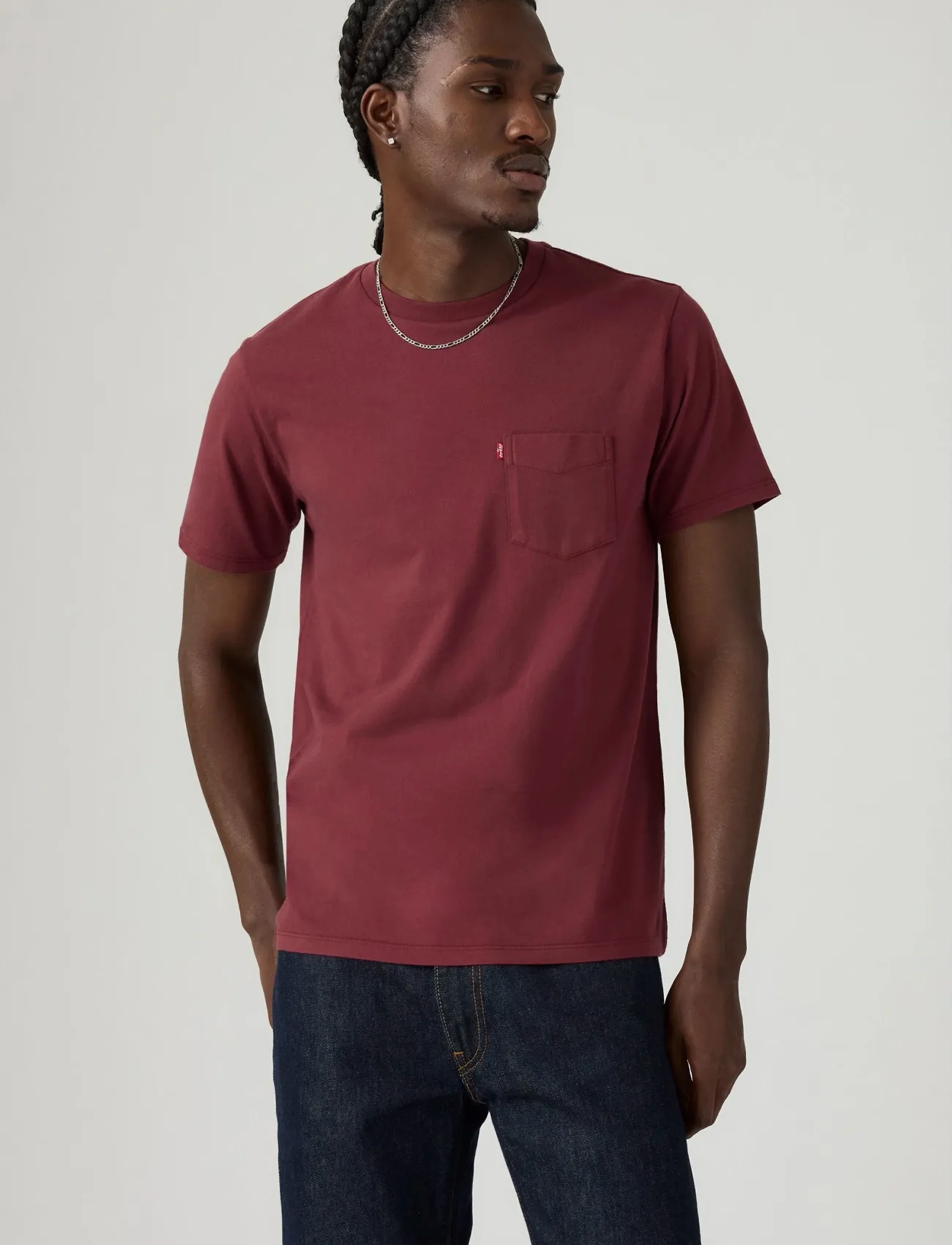 Levi's® SS CLASSIC POCKET TEE TAWNY PO - Tøj - PURPLES / burgundy