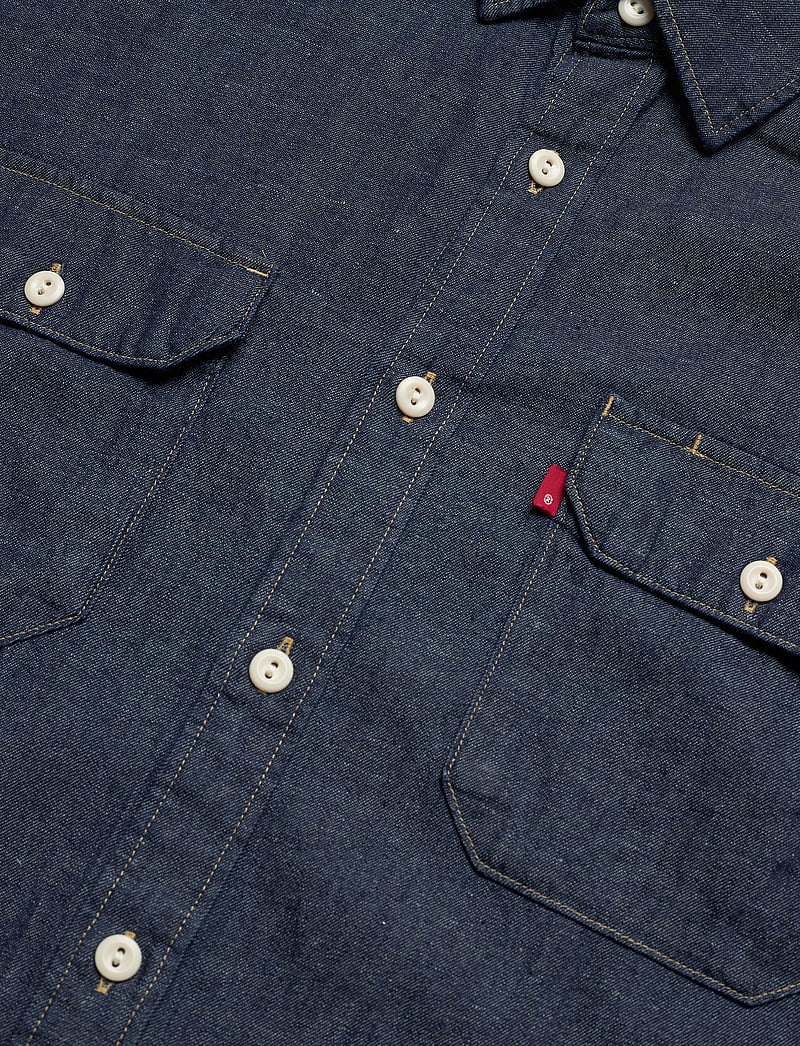 Levi's® - JACKSON WORKER LT WT COTTON HE - denimowe koszulki - dark indigo - flat finish - 3