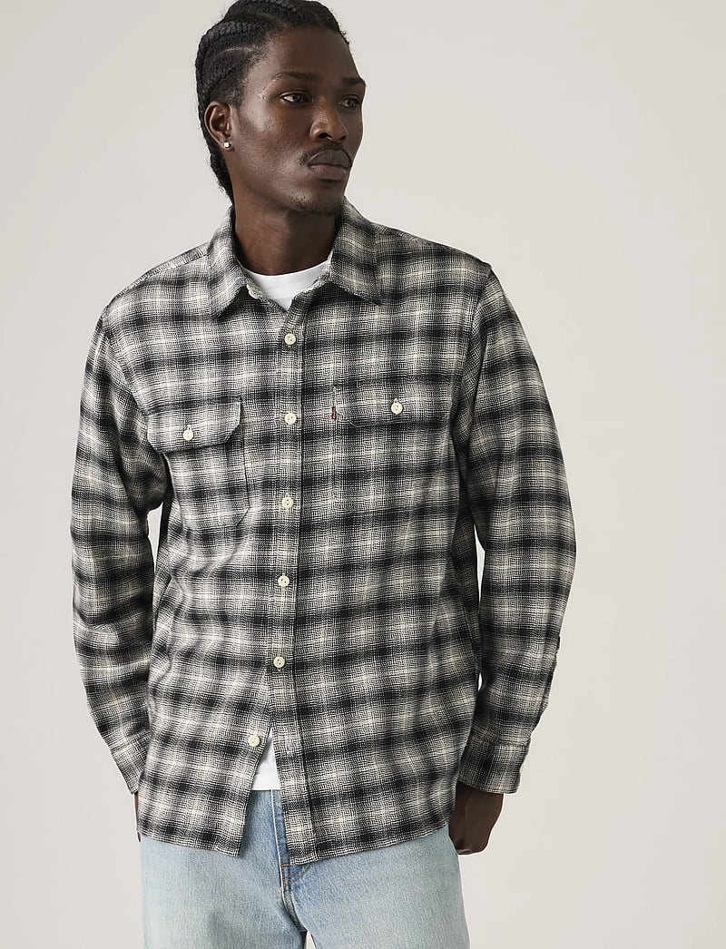 Levi's® - JACKSON WORKER KANA PLAID JET - ternede skjorter - blacks - 0