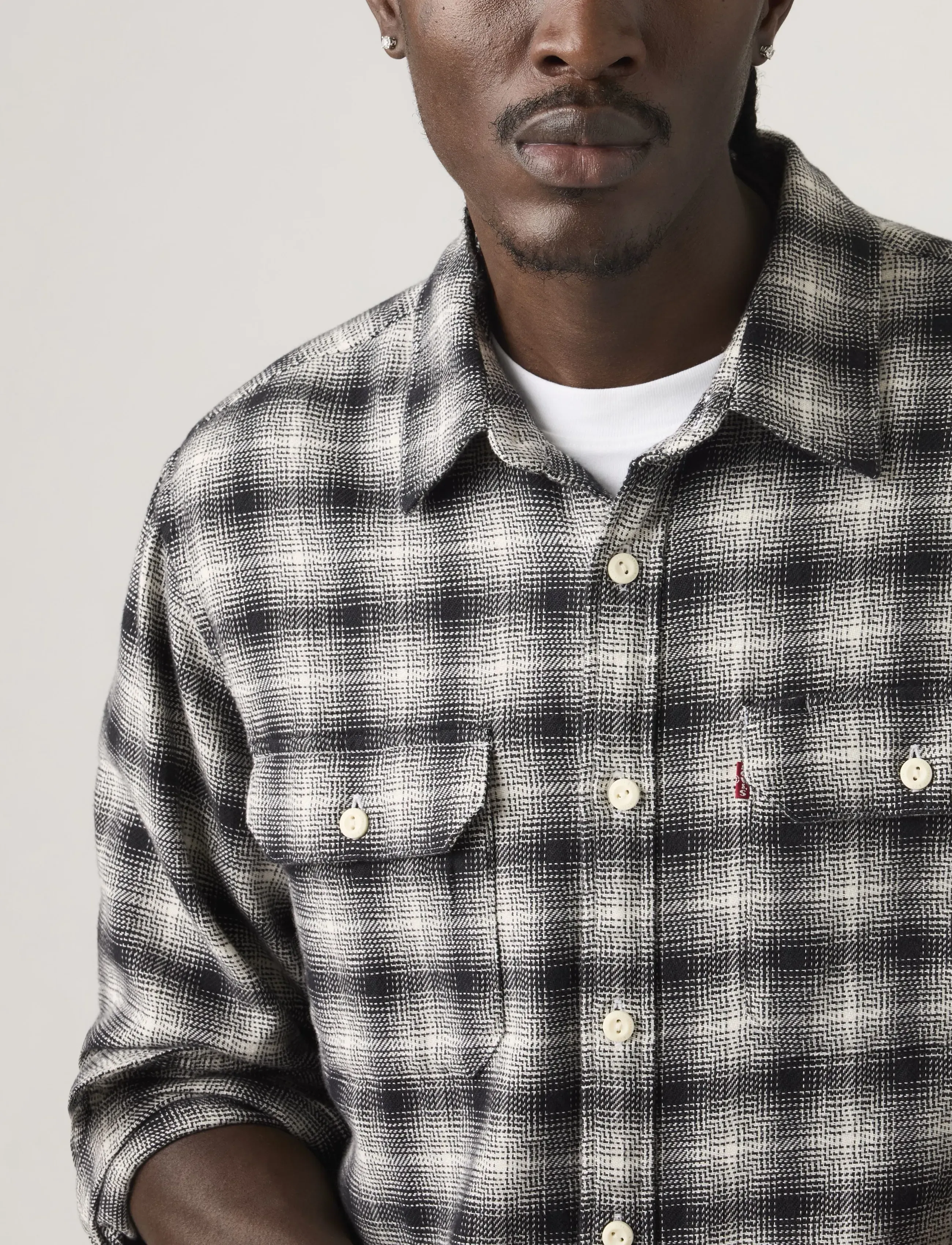 Levi's® - JACKSON WORKER KANA PLAID JET - rutiga skjortor - blacks - 4