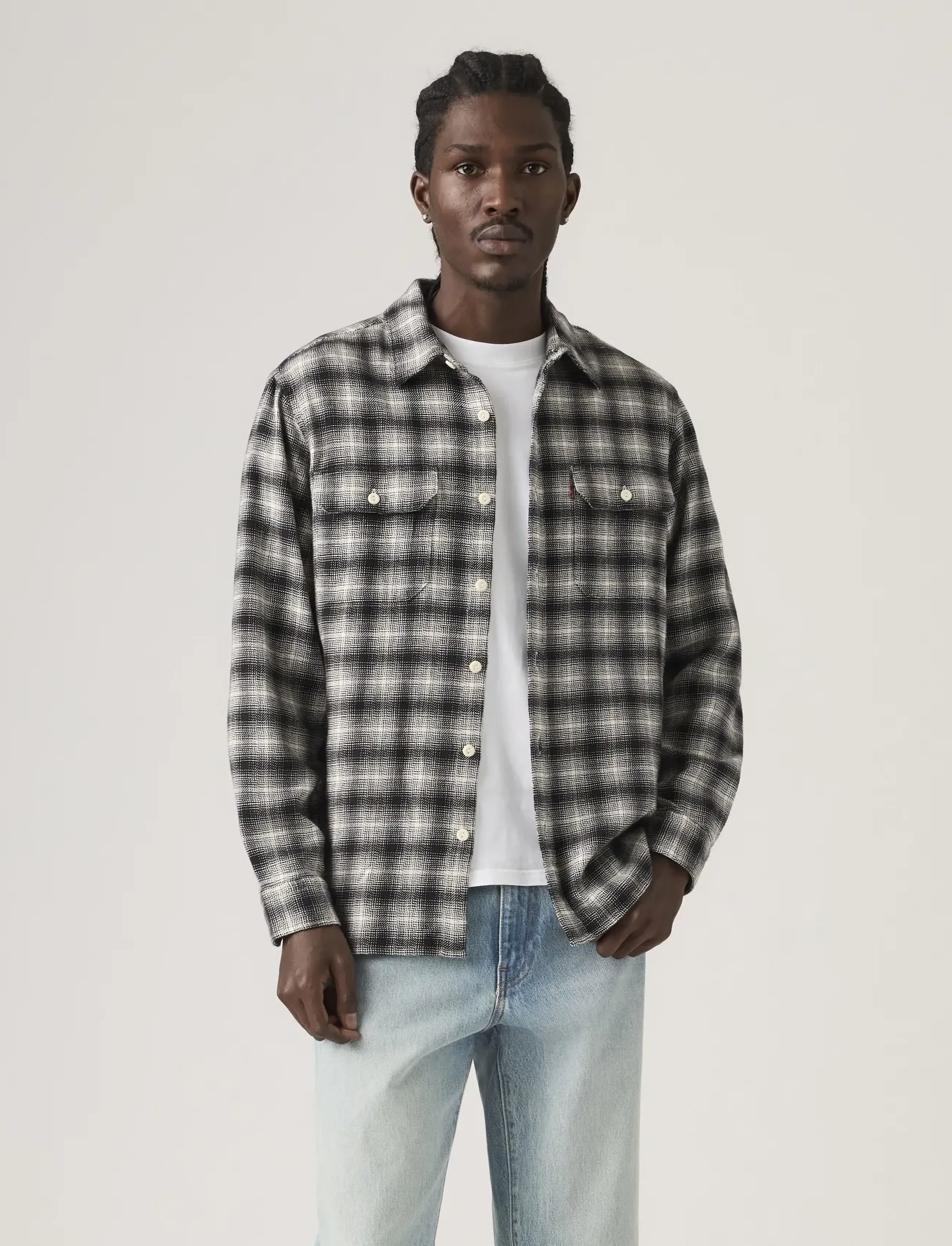Levi's® - JACKSON WORKER KANA PLAID JET - rutiga skjortor - blacks - 5