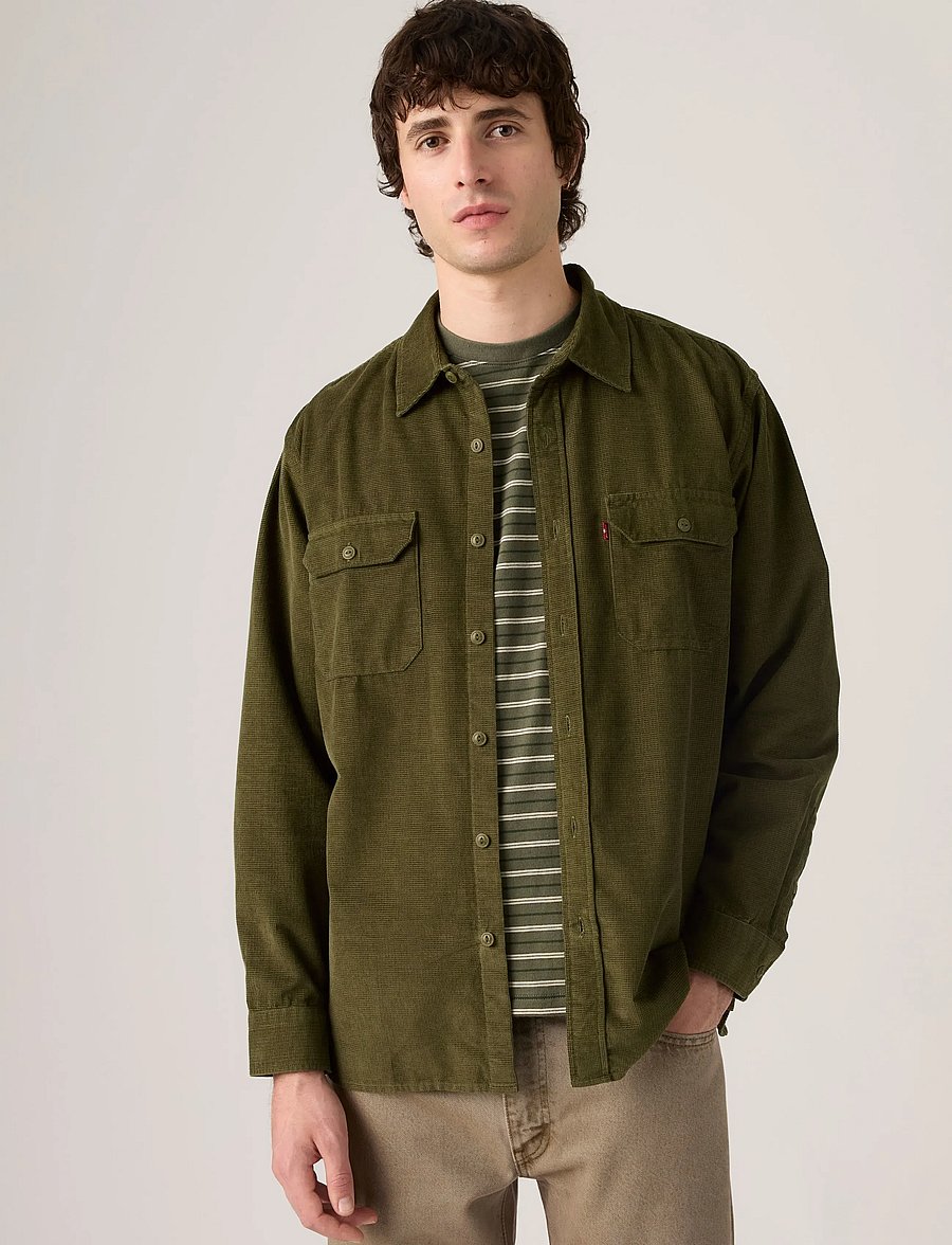 Levi's® - JACKSON WORKER OLIVE NIGHT - corduroy shirts - greens - 0