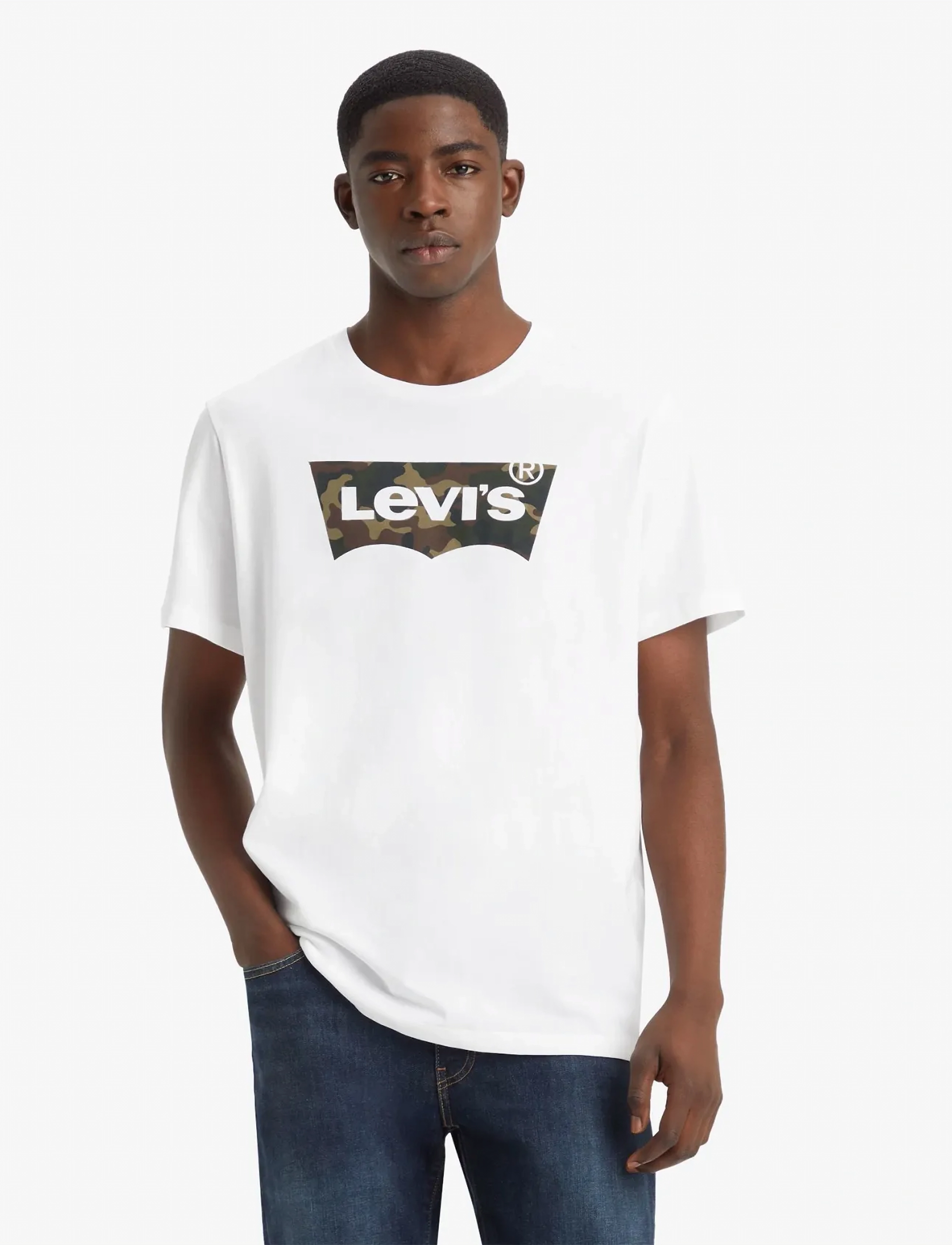 Levi's® HOUSEMARK GRAPHIC TEE HM SSNL - Levi's® - NEUTRALS / white