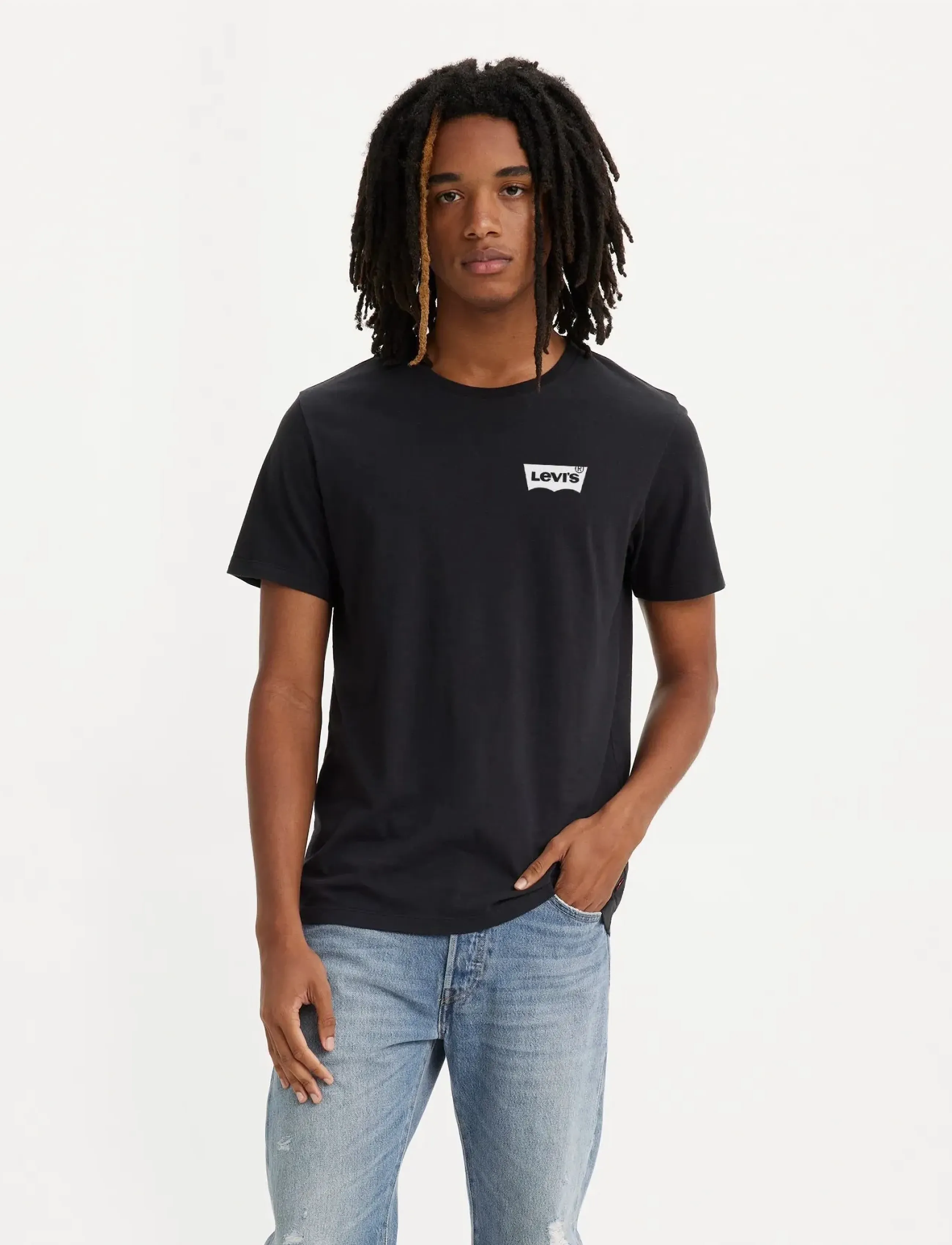 Levi's® GRAPHIC CREWNECK TEE COLOR BW - Winter deals - BLACKS / black