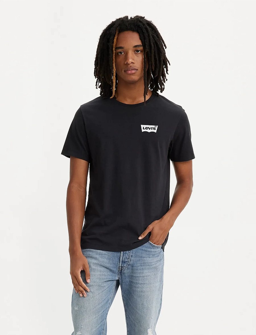 Levi's® - GRAPHIC CREWNECK TEE COLOR BW - blacks - 0