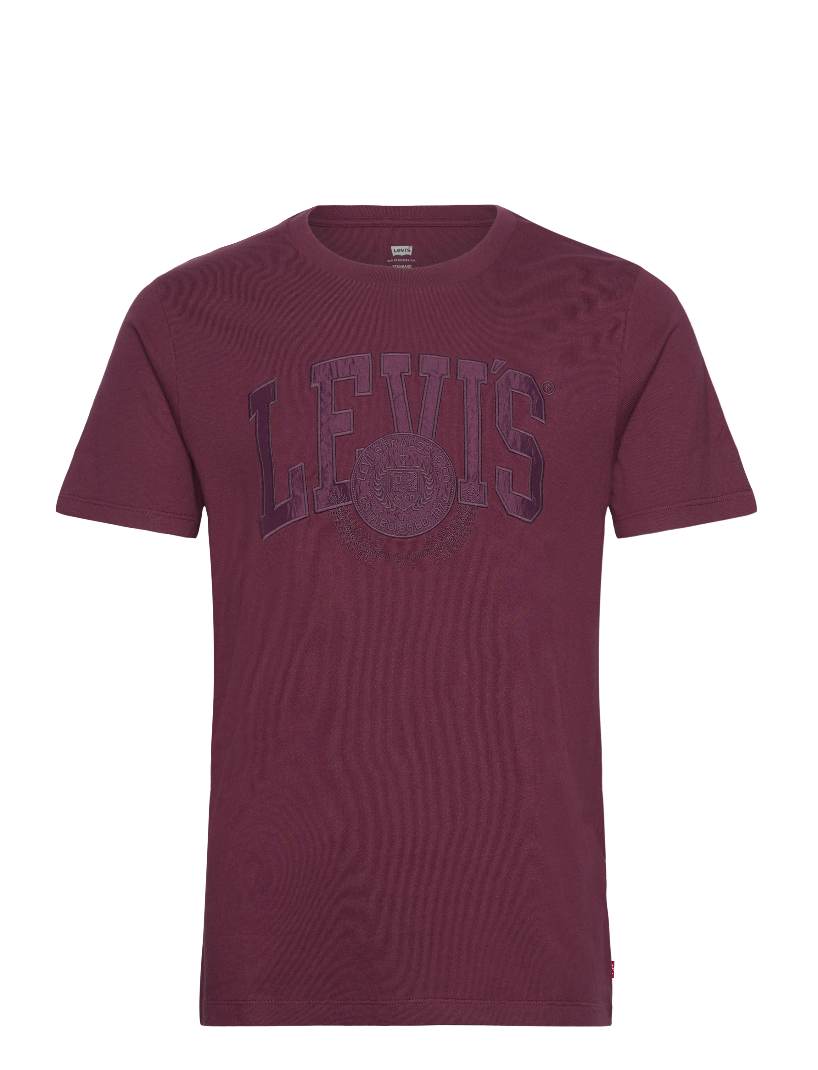 Levi's® GRAPHIC CREWNECK TEE APPLIQUE - T-shirts - PURPLES / burgundy